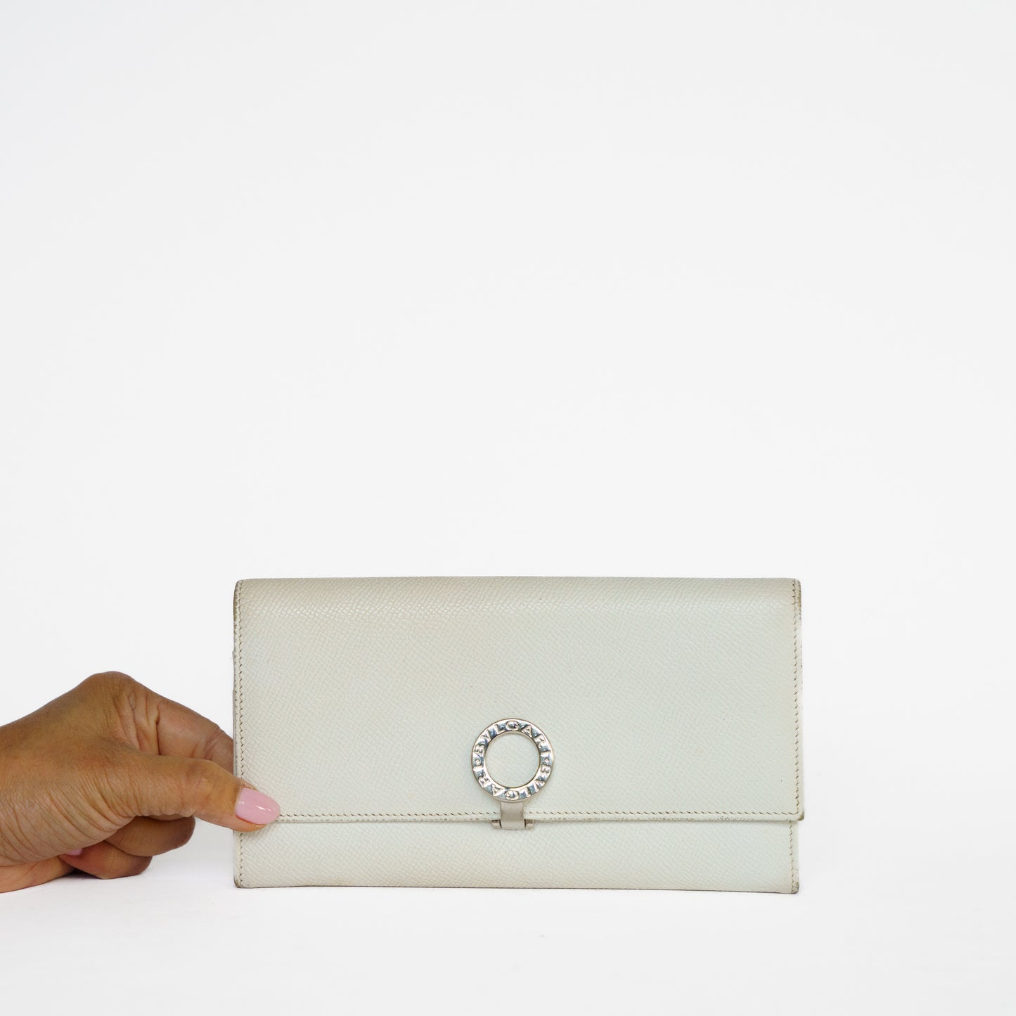 Bvlgari Wallet in White Grained Leather 131125B285
