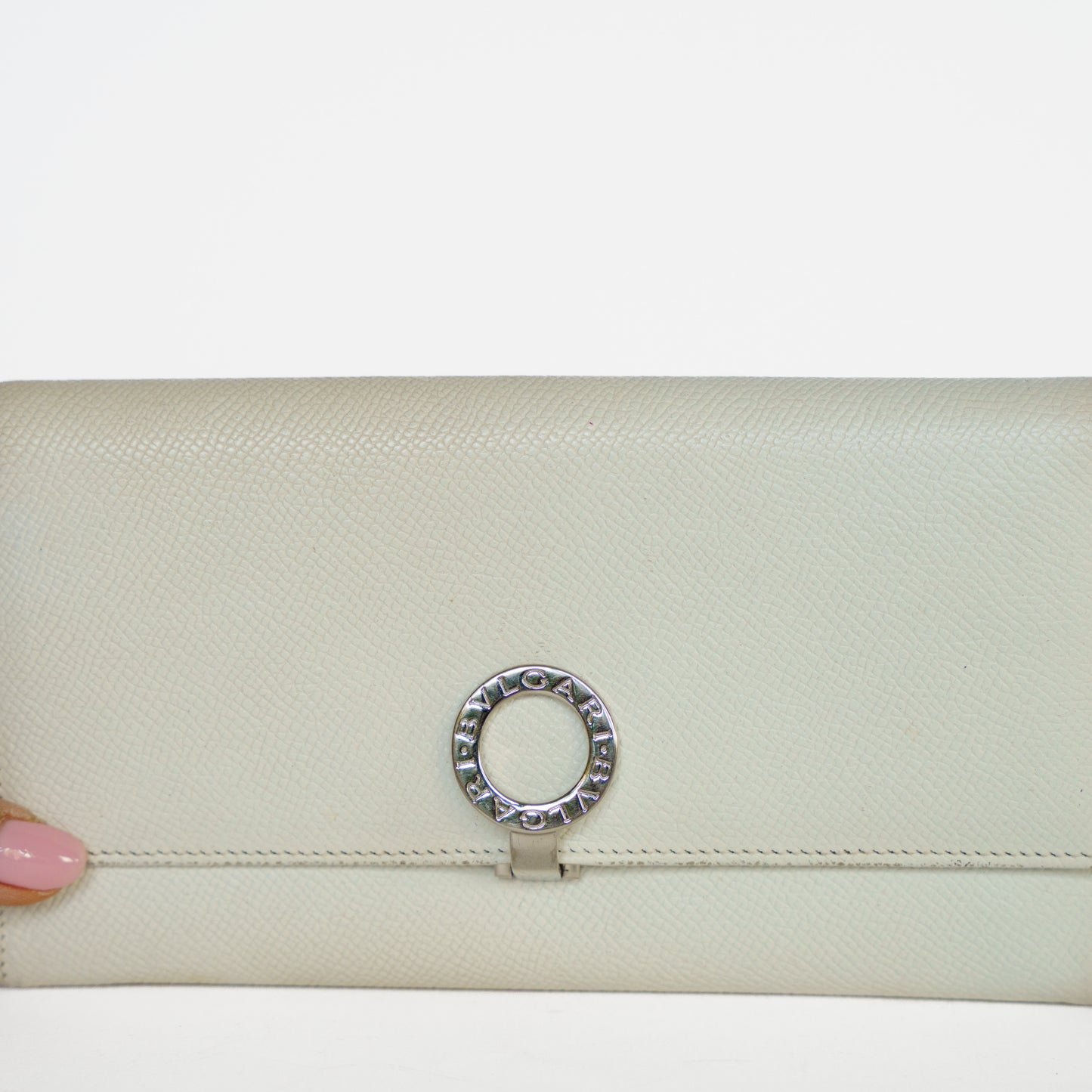 Bvlgari Wallet in White Grained Leather 131125B285