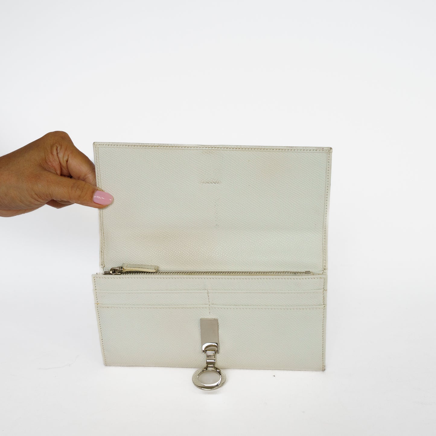 Bvlgari Wallet in White Grained Leather 131125B285