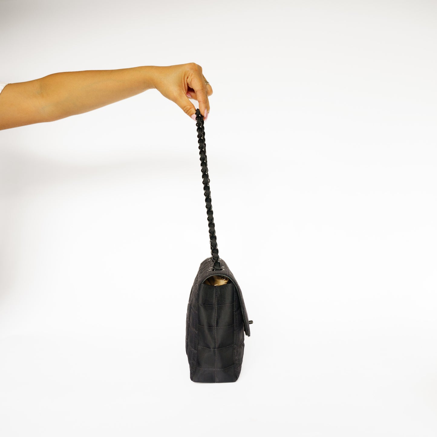 Chanel 2002 Black Medium Flap Travel line in Black Hardware