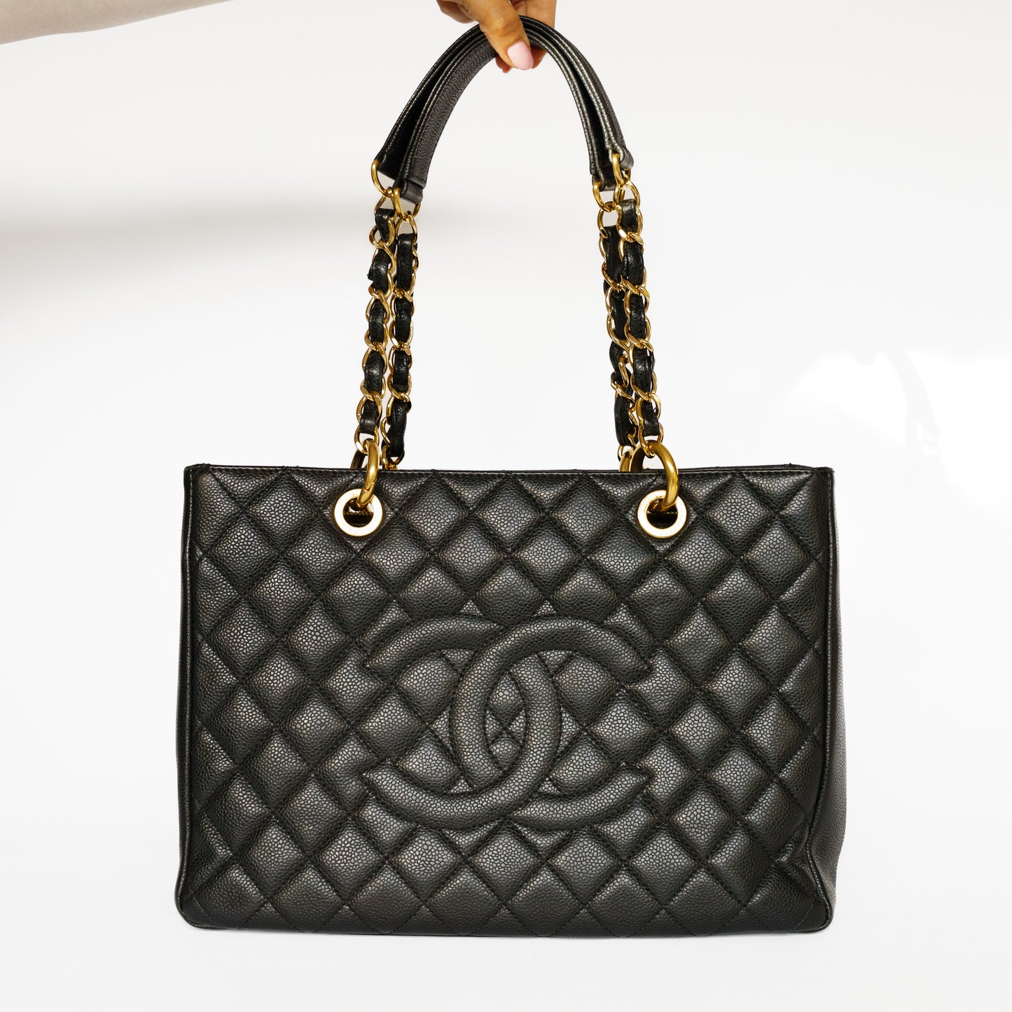 Chanel GST in Black Caviar Leather in Gold Hardware Grand Shopping Tote 131125B6