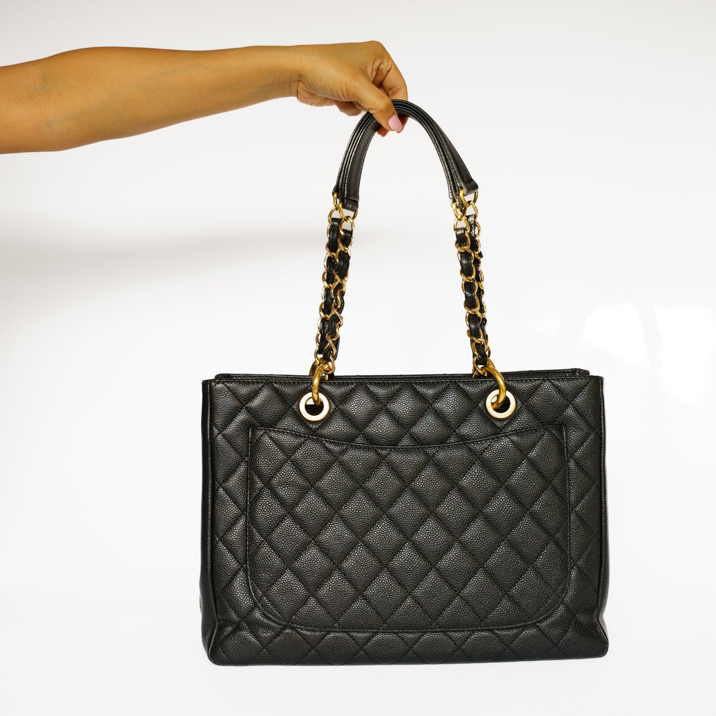 Chanel GST in Black Caviar Leather in Gold Hardware Grand Shopping Tote 131125B6