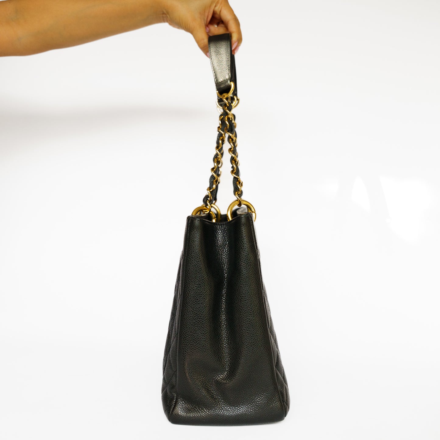 Chanel GST in Black Caviar Leather in Gold Hardware Grand Shopping Tote 131125B6