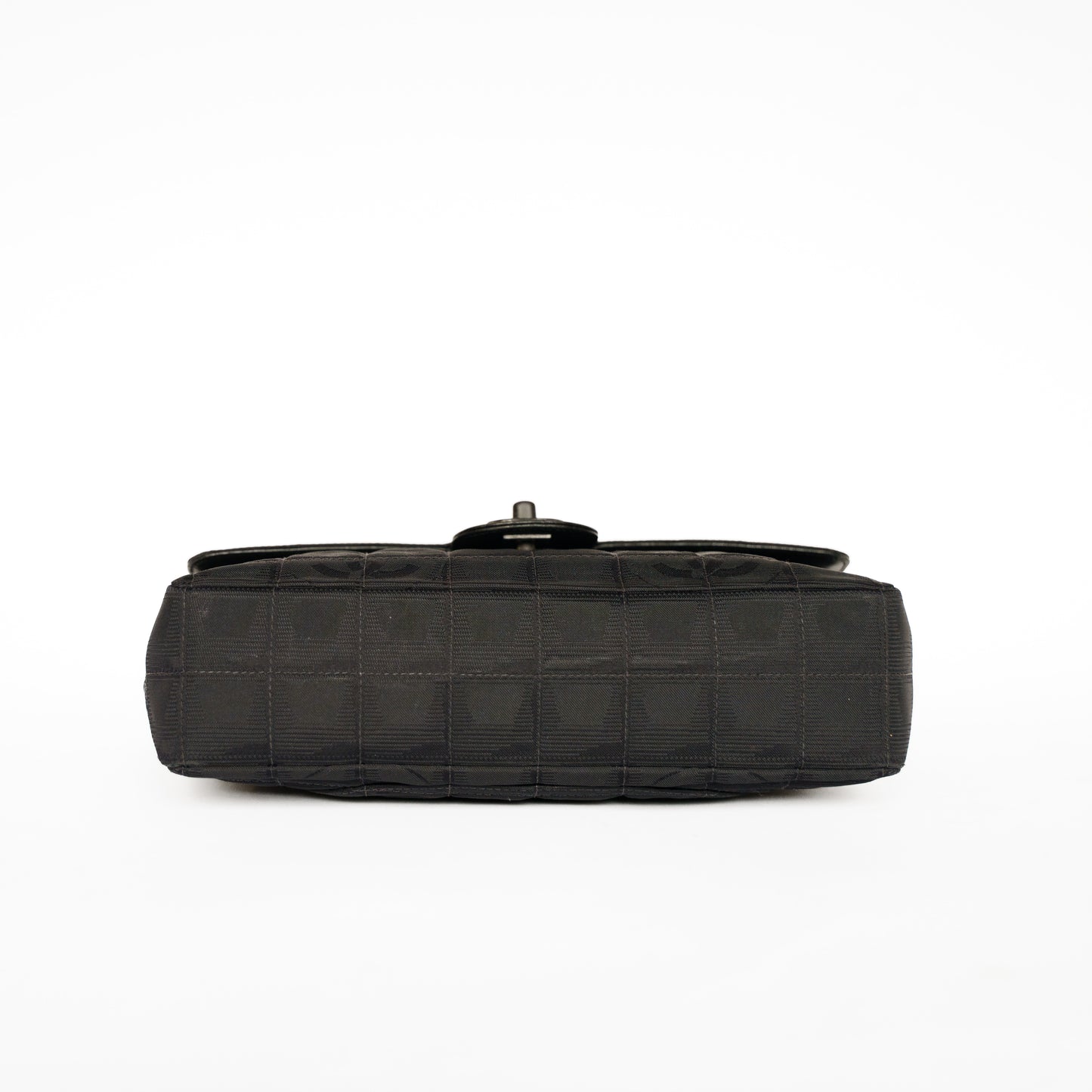 Chanel 2002 Black Medium Flap Travel line in Black Hardware