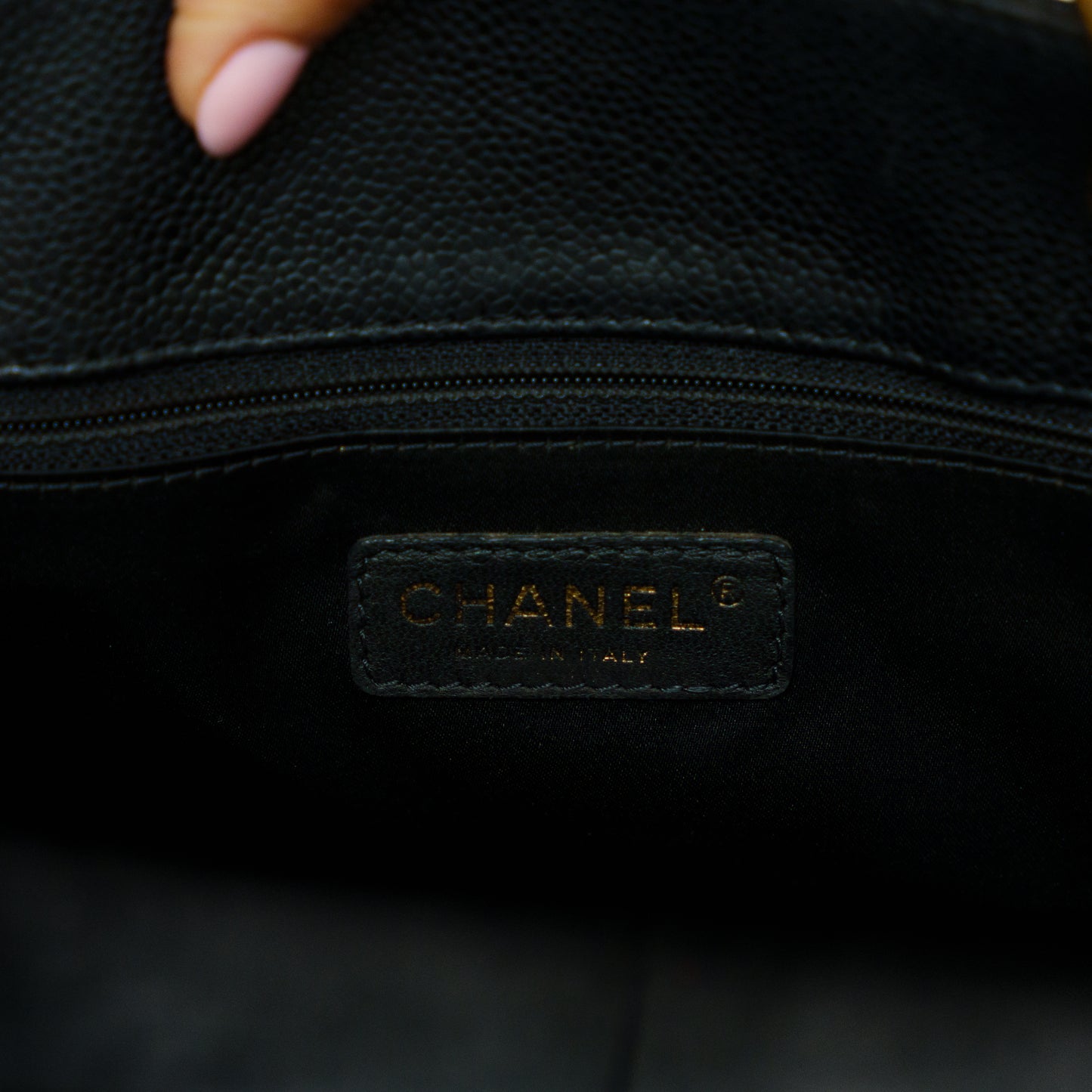 Chanel GST in Black Caviar Leather in Gold Hardware Grand Shopping Tote 131125B6