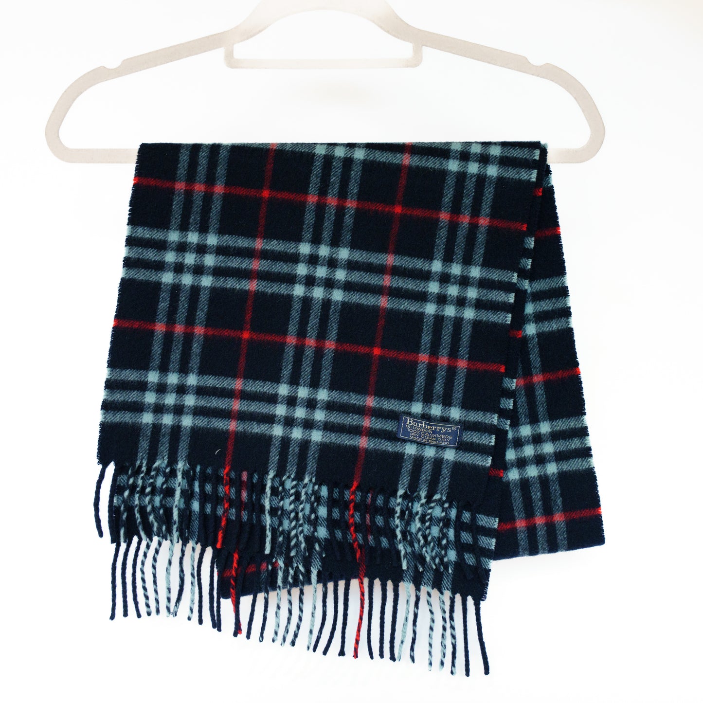 Burberry Navy Check Scarf No.9