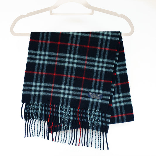 Burberry Navy Check Scarf No.9