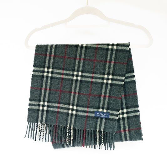 Burberry Dark Grey Check Scarf No.6