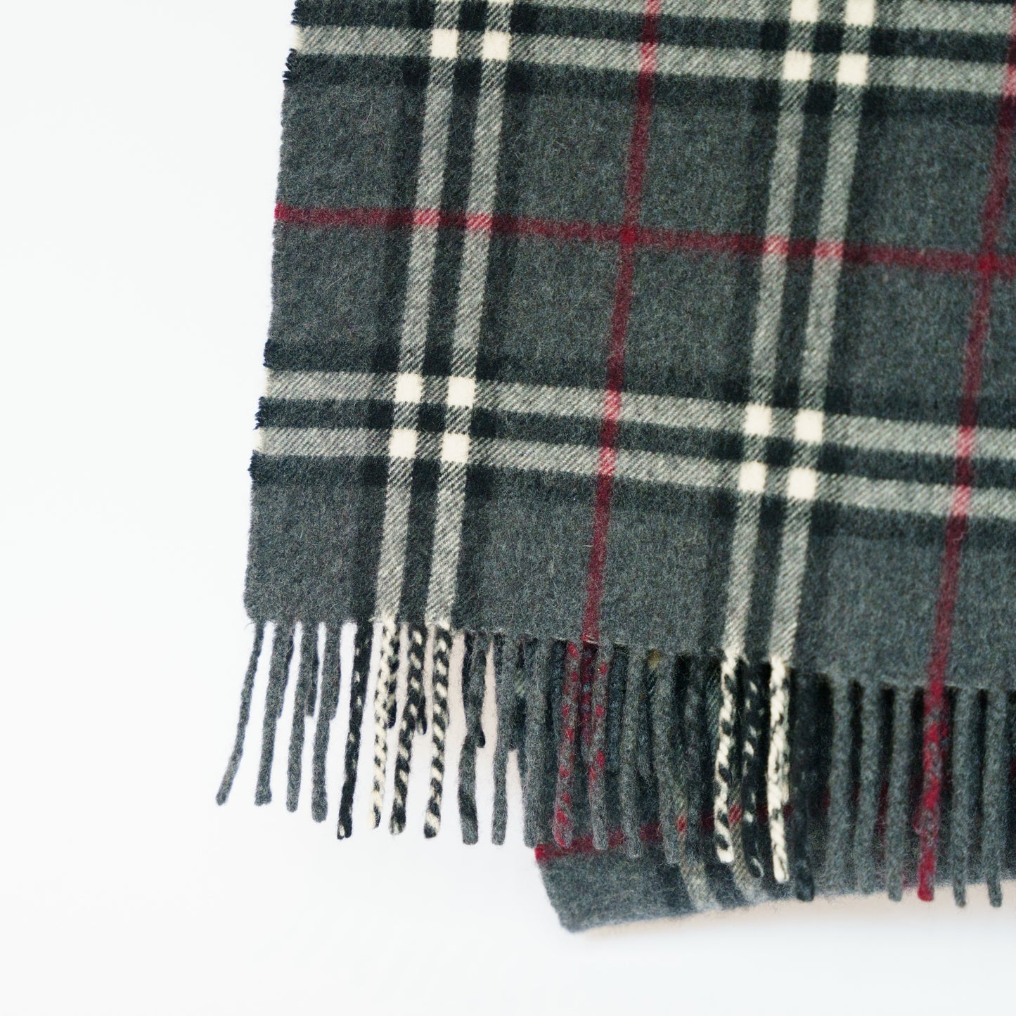 Burberry Dark Grey Check Scarf No.6