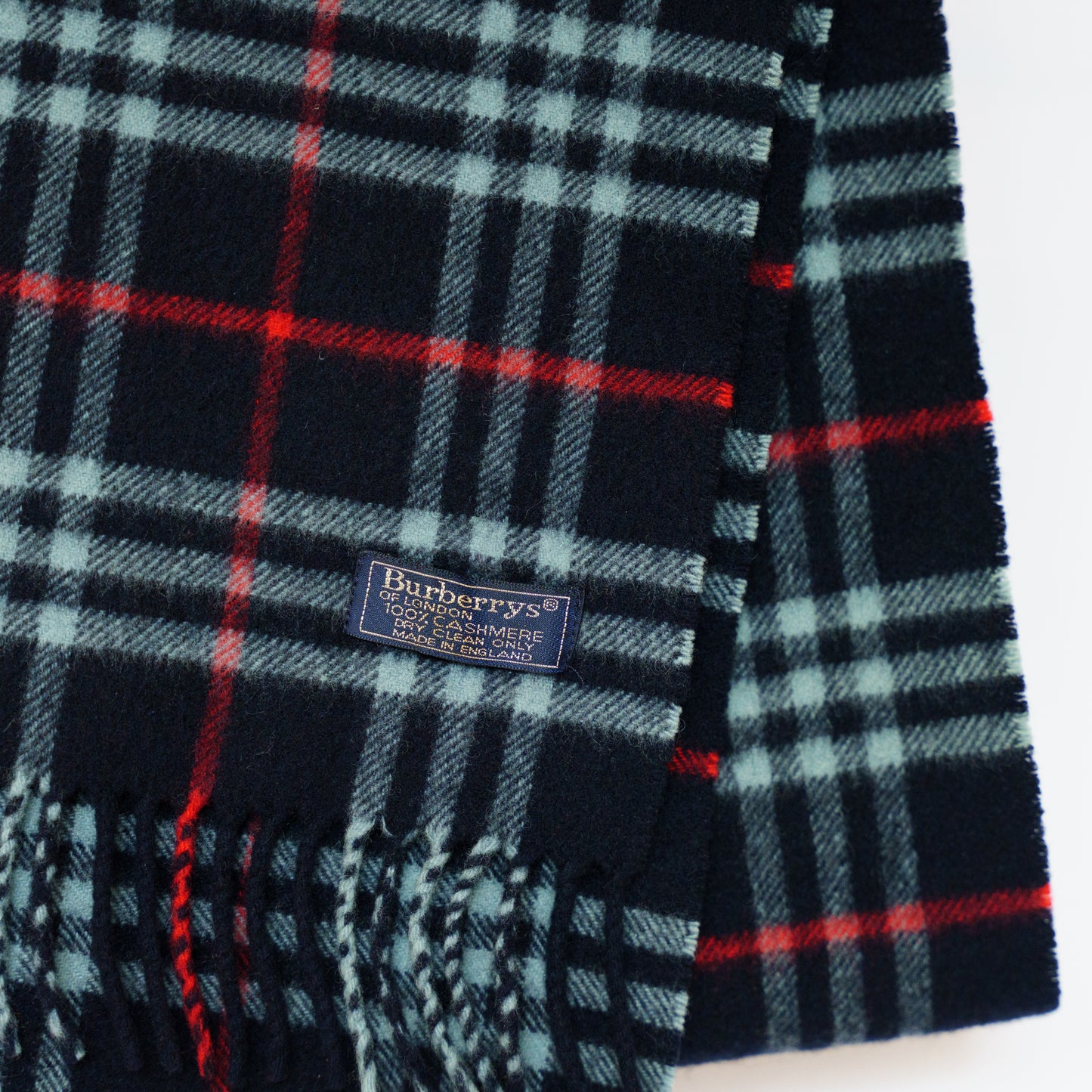 Burberry Navy Check Scarf No.9