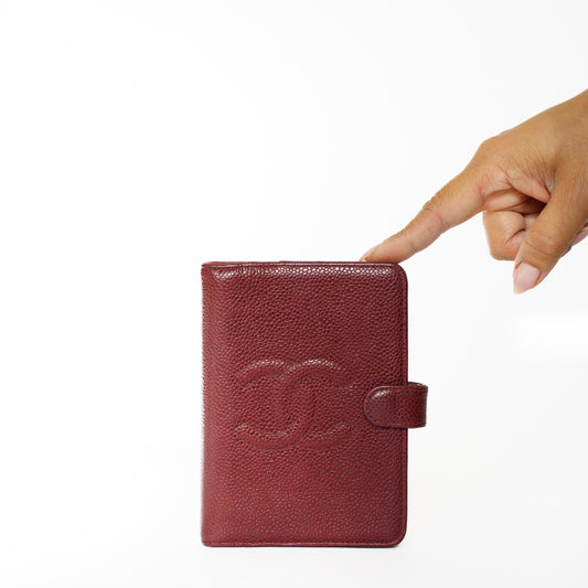 Chanel Coco Burgundy Small Agenda PM Planner in Caviar Leather