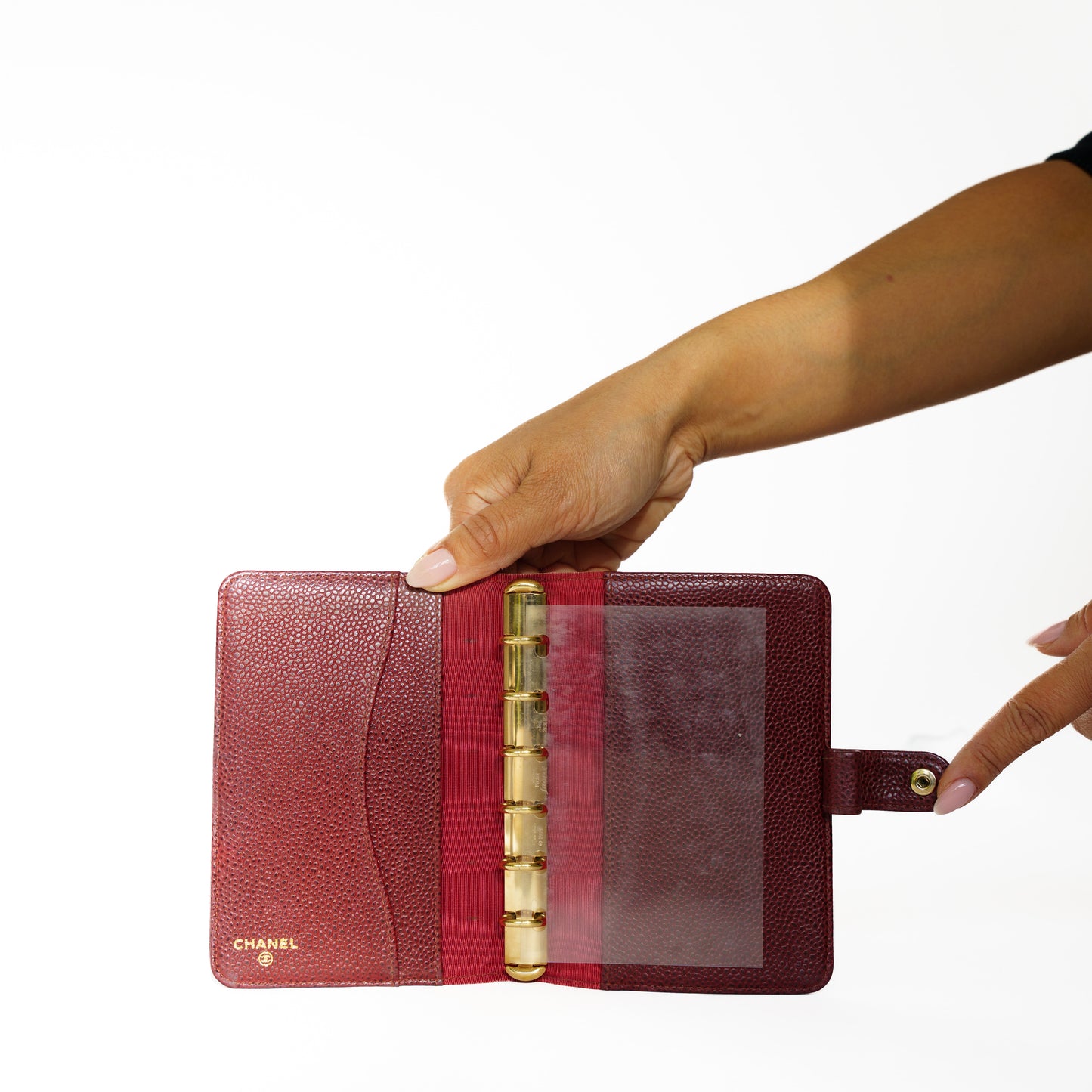 Chanel Coco Burgundy Small Agenda PM Planner in Caviar Leather