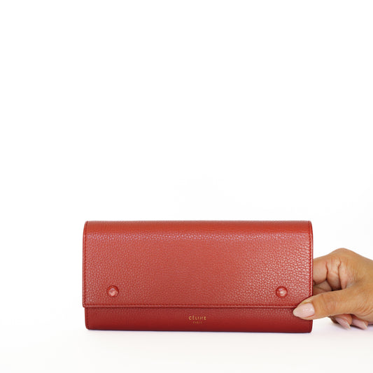 Celine Long Wallet in Dark Red 250925B192
