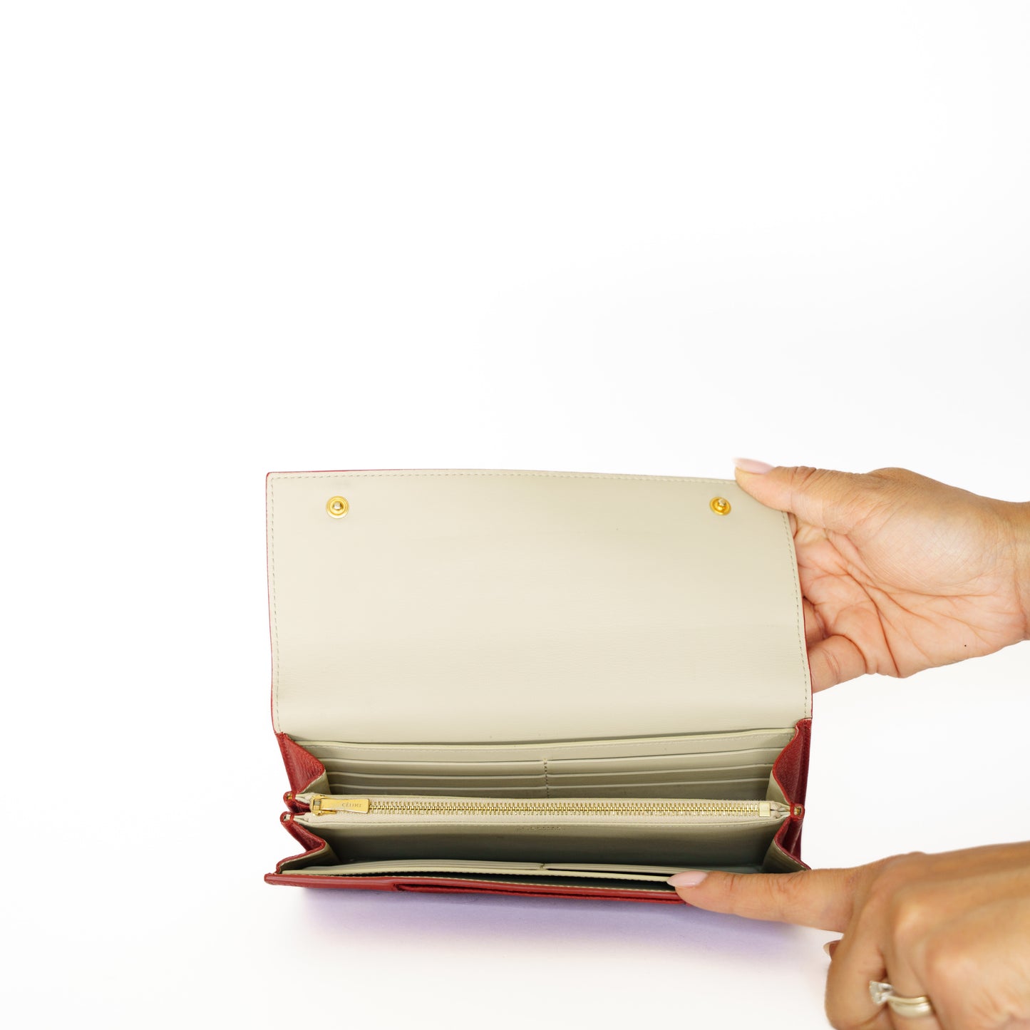 Celine Long Wallet in Dark Red 250925B192