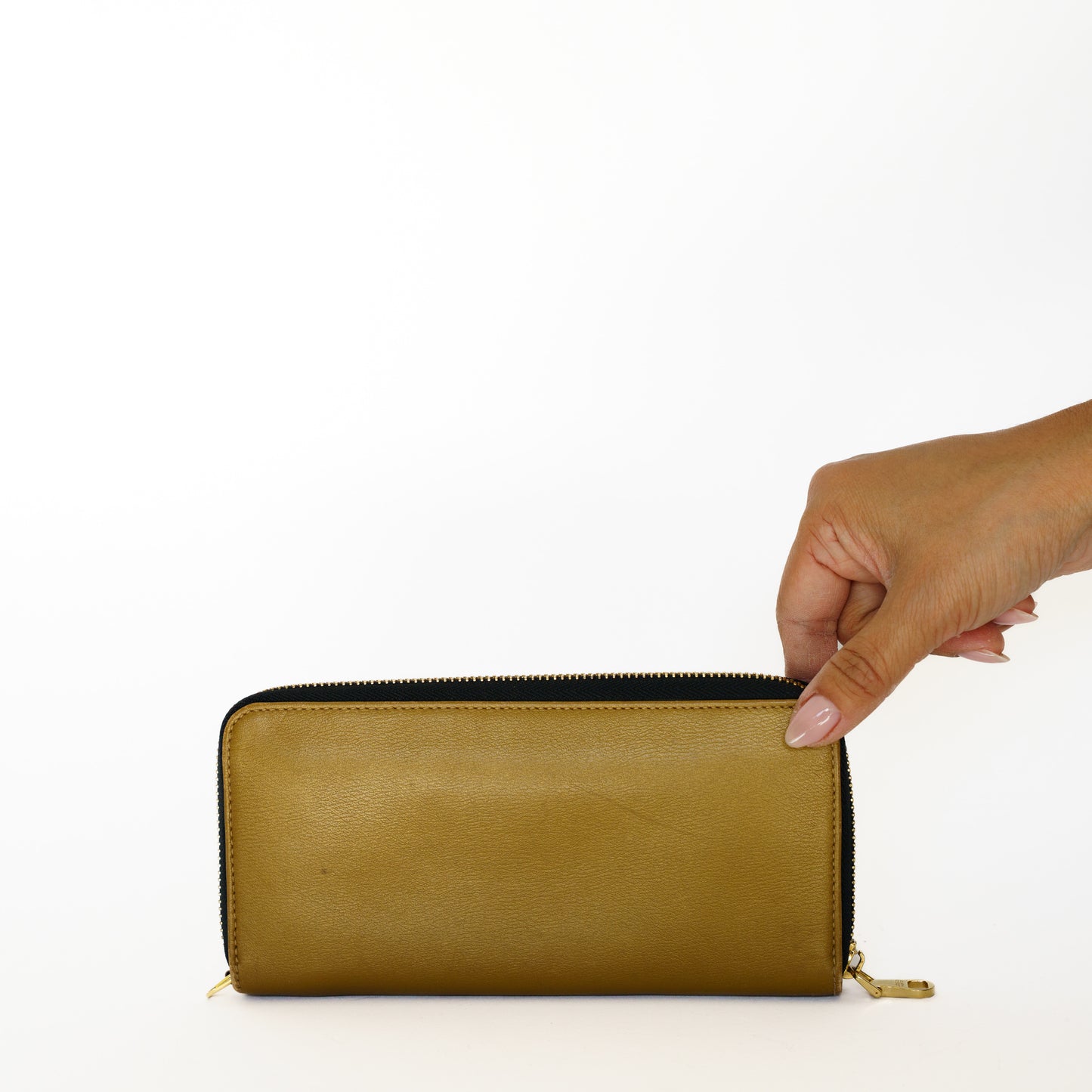 Loewe Zippy Anagram Wallet in Gold Leather 250925B237