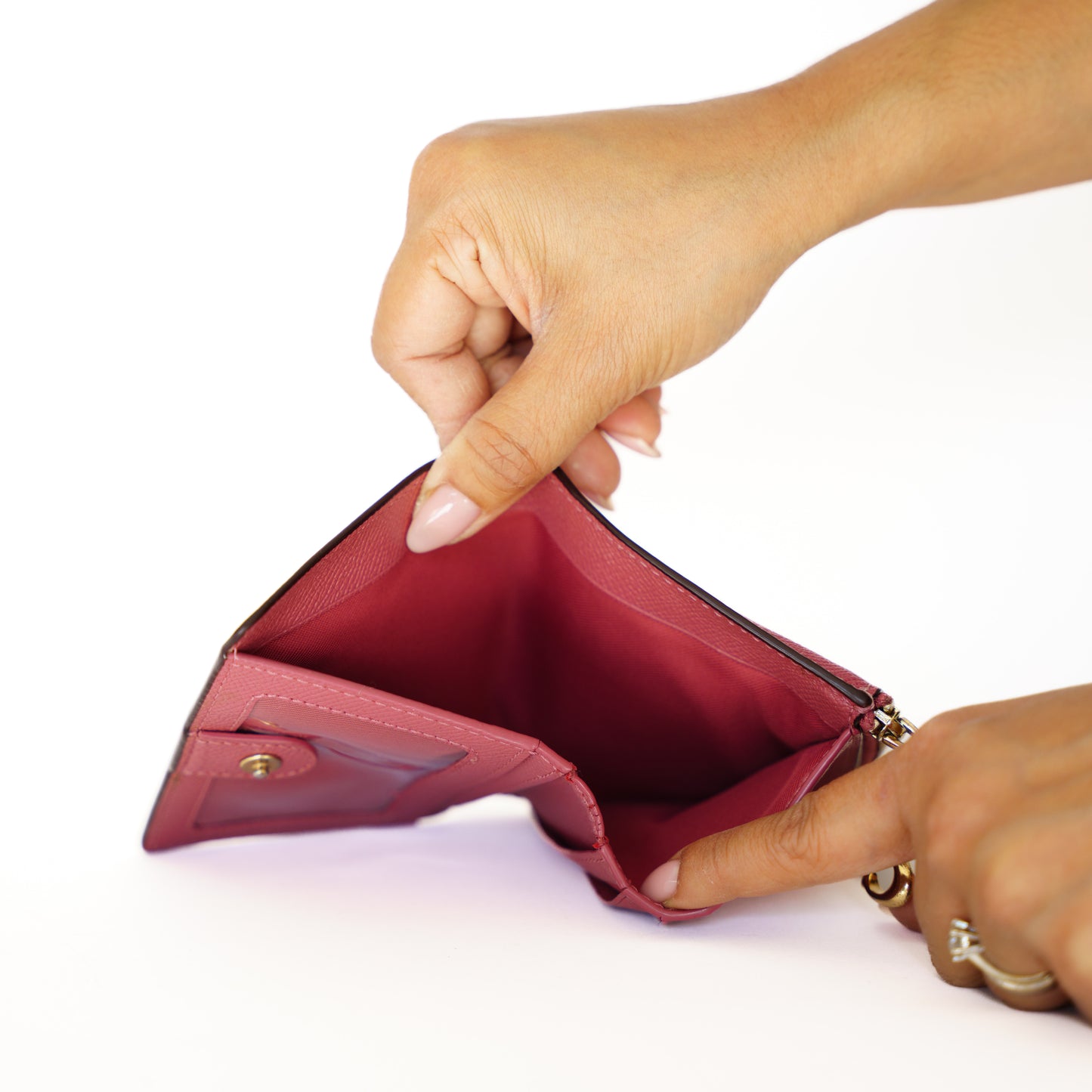 Coach Card ID Bifold Wallet in Dark Pink 250925B243