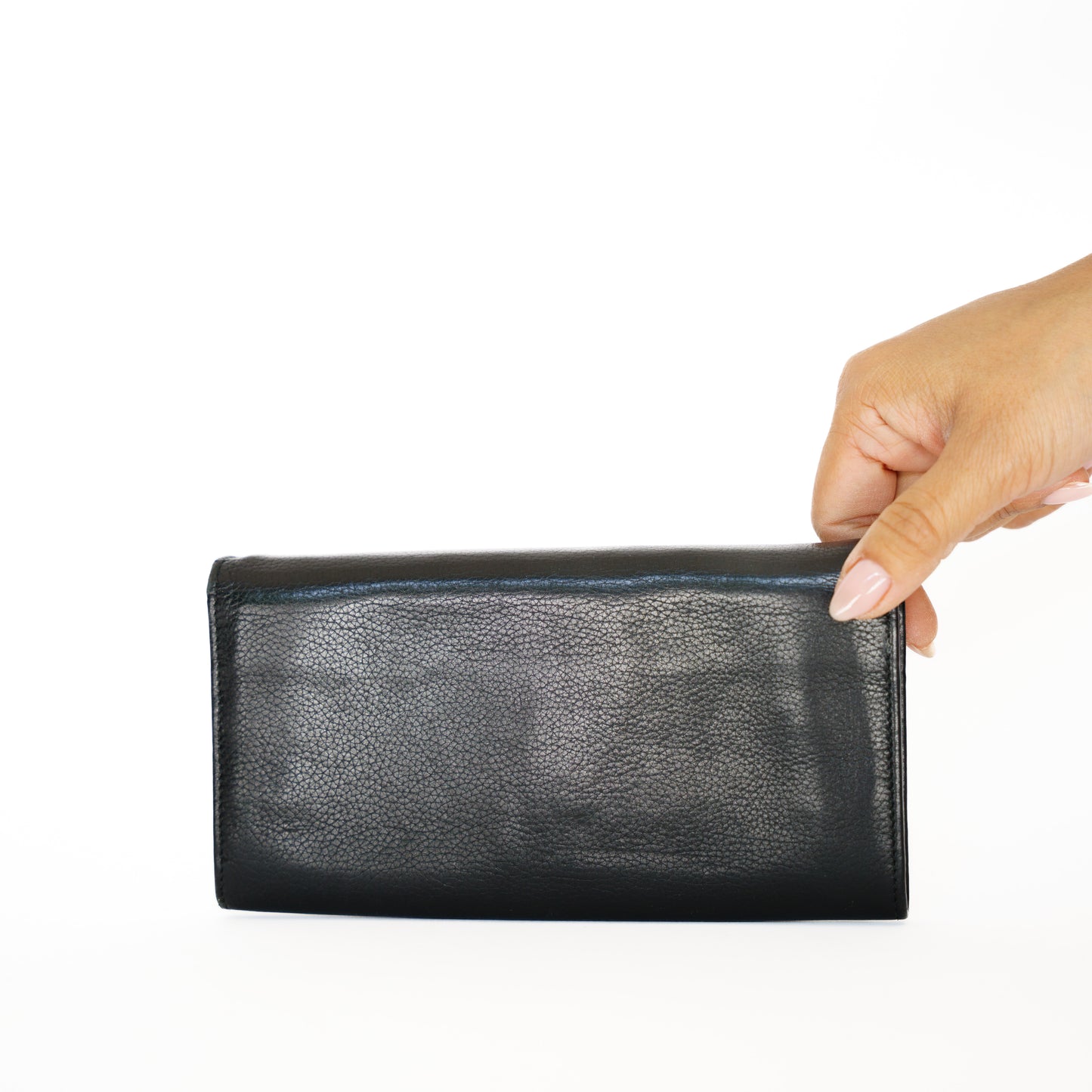 Salvatore Ferragamo Black Long Wallet with a Wristlet Strap