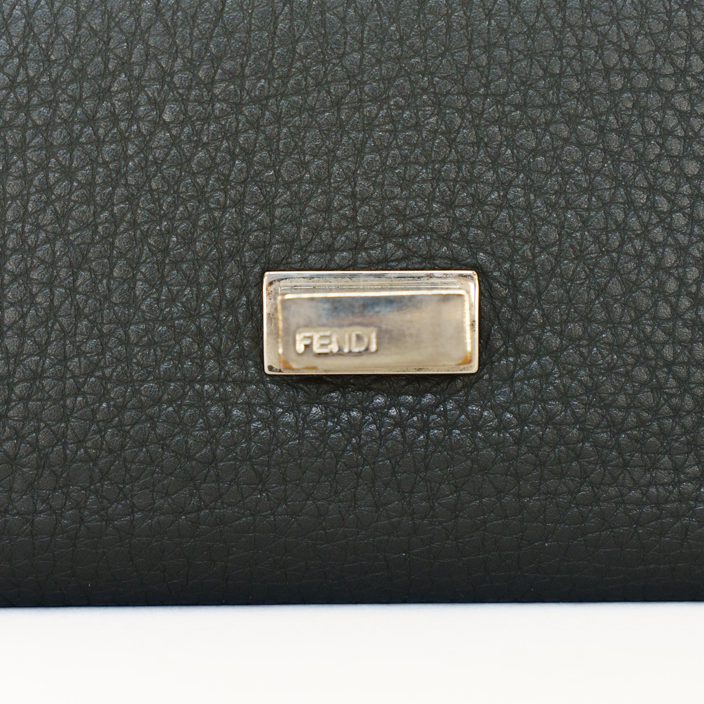 Fendi Selleria Long Wallet in Pebbled Grey Leather 250925B272