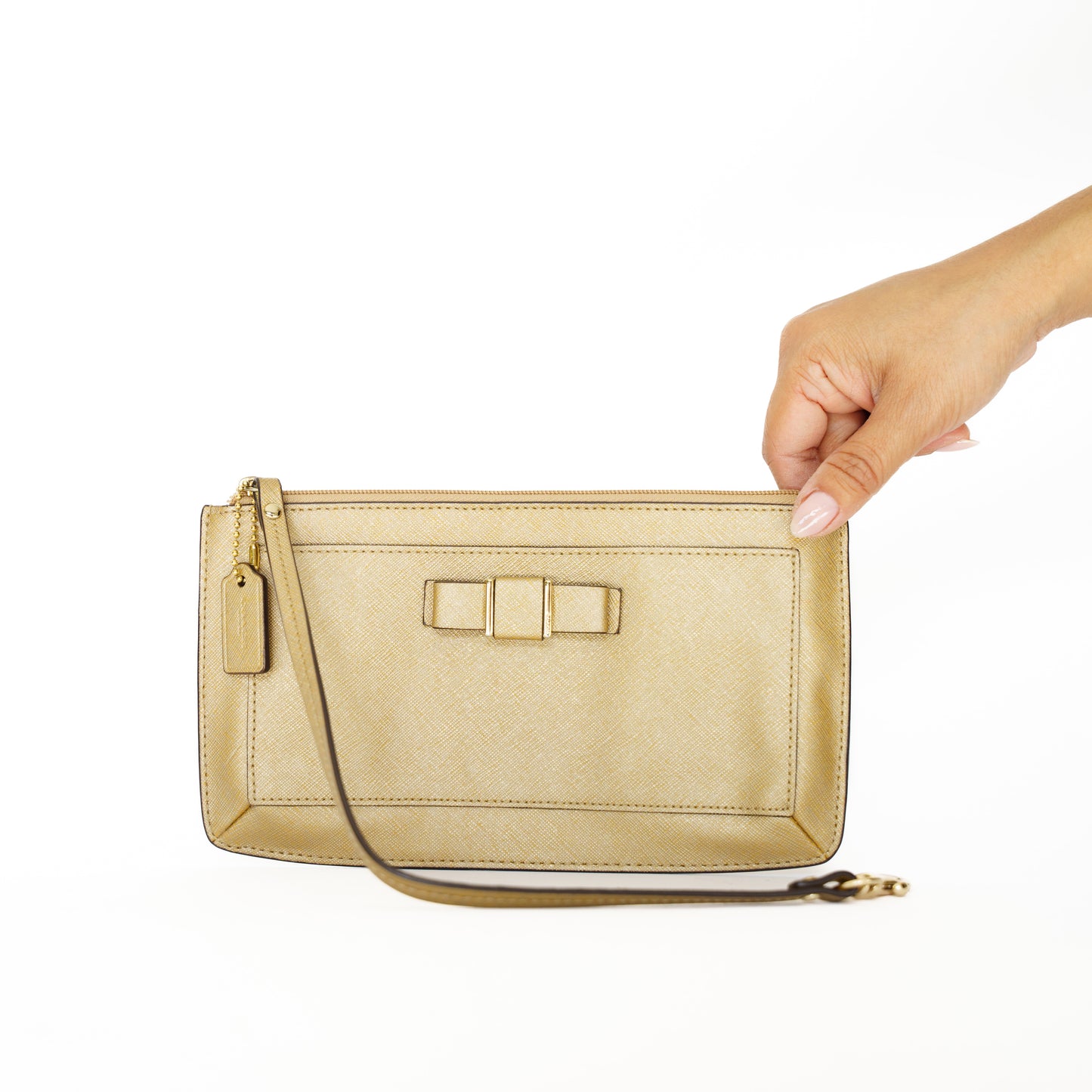 Coach Gold Wristlet Clutch in