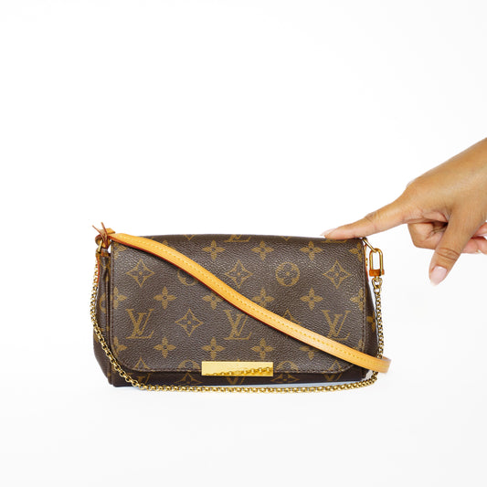 Louis Vuitton 2015 Monogram Favorite PM Clutch Chain Crossbody Bag SA1135