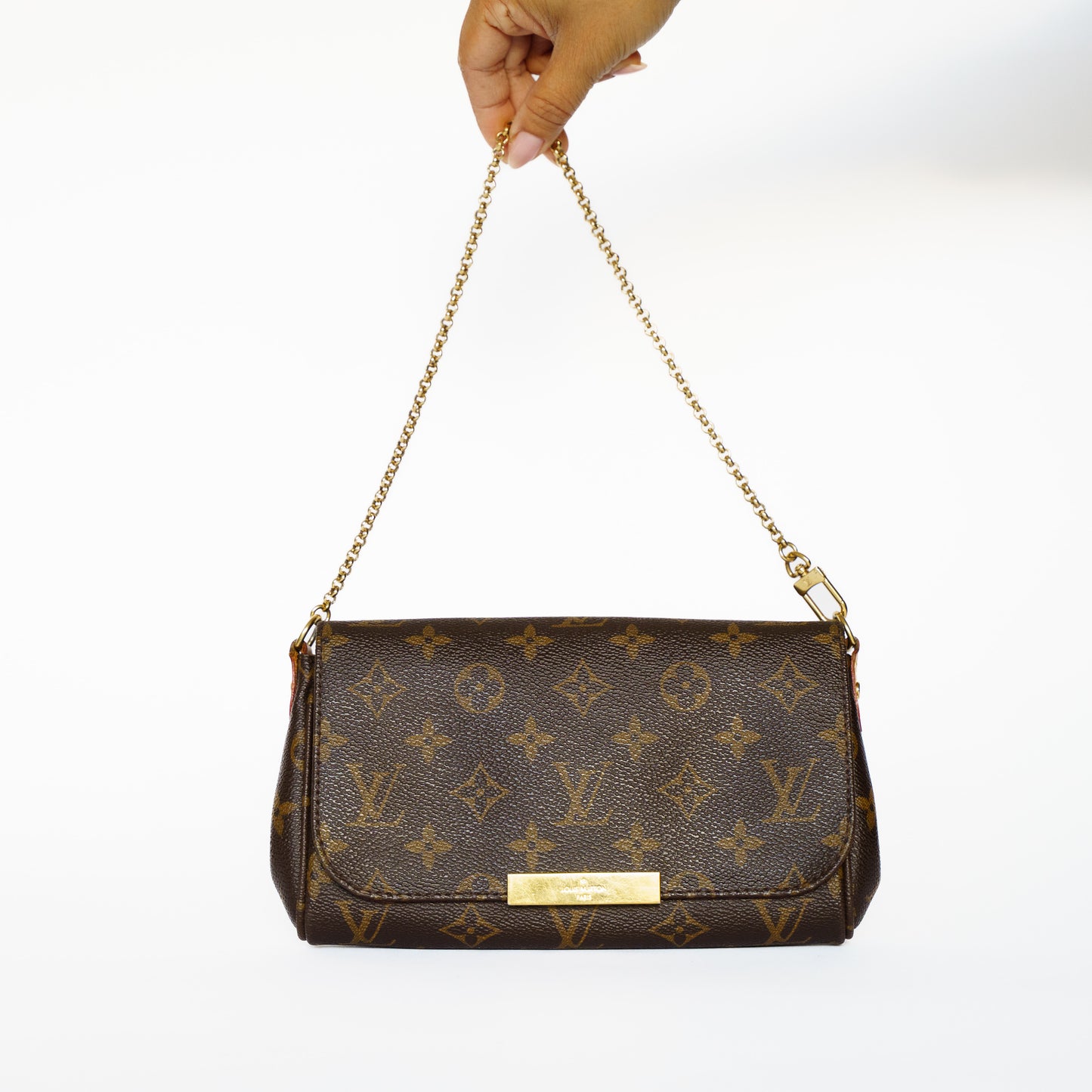 Louis Vuitton 2015 Monogram Favorite PM Clutch Chain Crossbody Bag SA1135