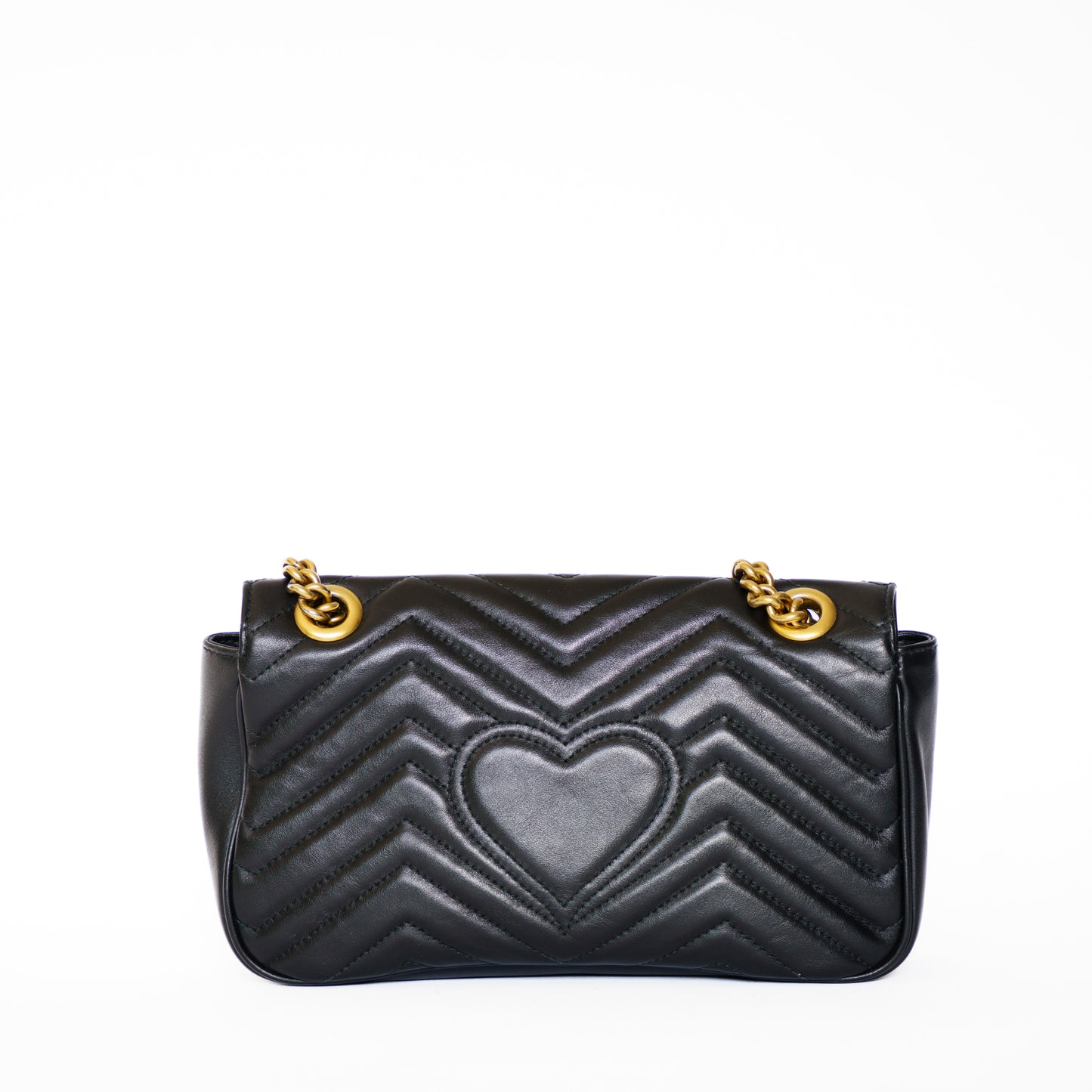 Gucci Marmont Medium Shoulder Bag in Black Leather with Gold Hardware