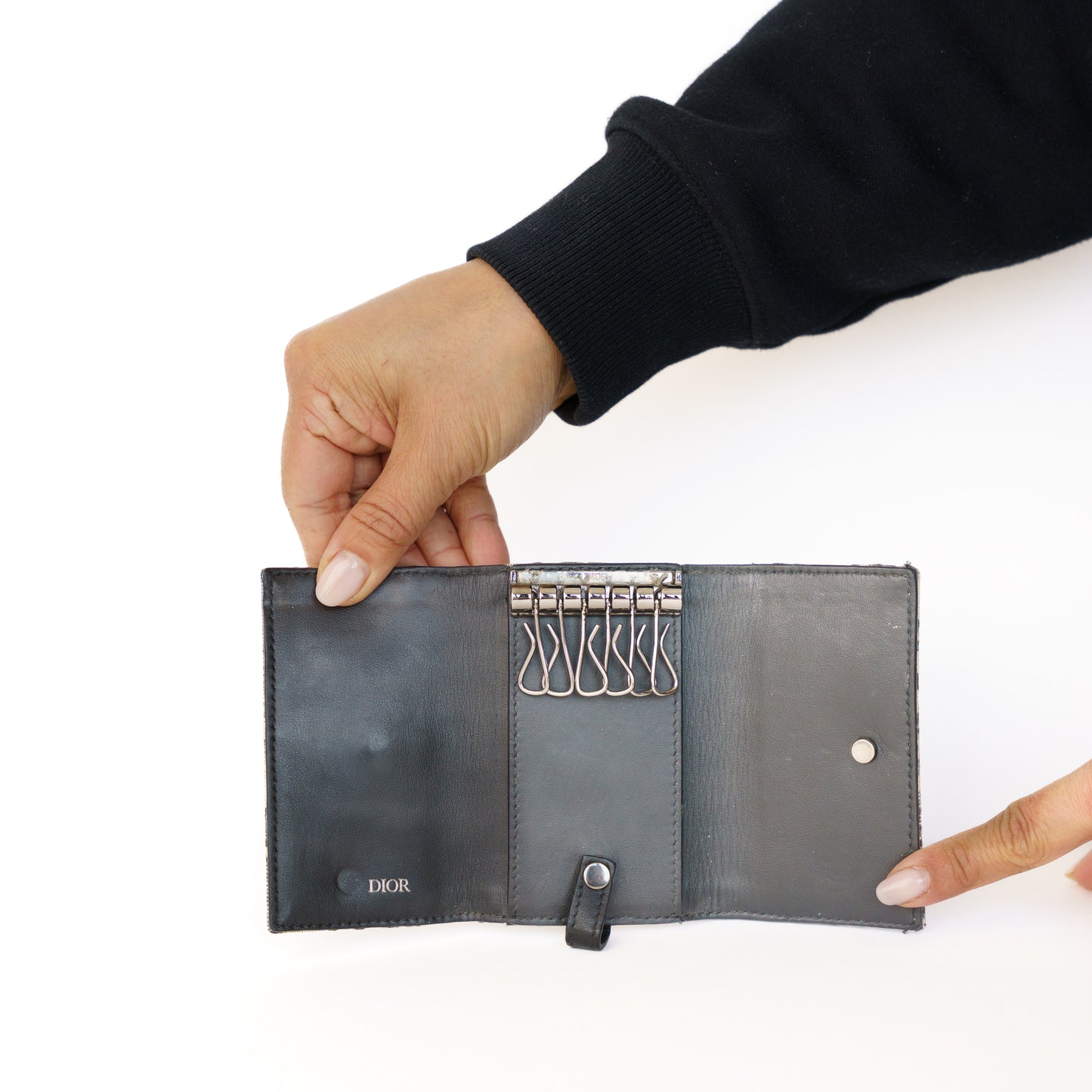 Christian Dior 6 Key Holder  in Blue Oblique 290126B13