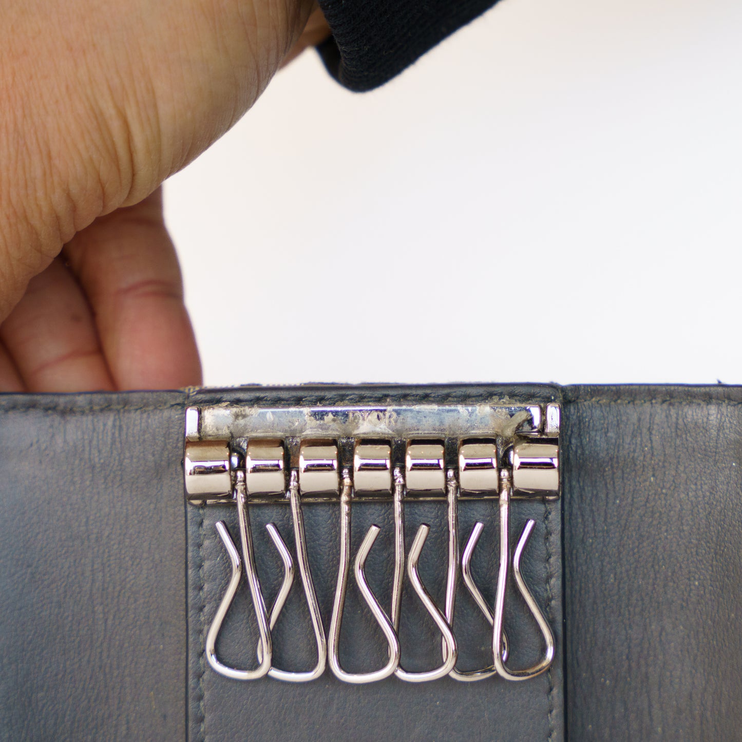 Christian Dior 6 Key Holder  in Blue Oblique 290126B13