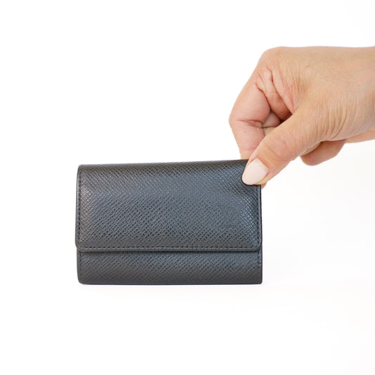 Louis Vuitton 6 Key Holder in Black Taiga Leather 290126B21