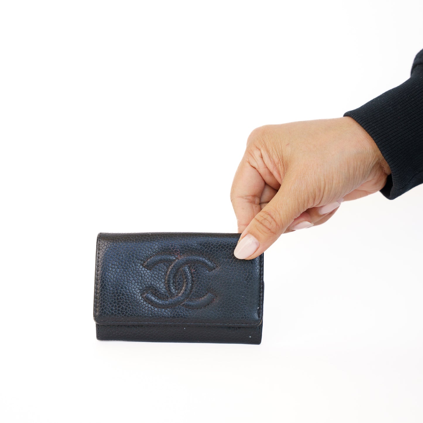 Chanel 6 Key Holder in Black Caviar 290126B38