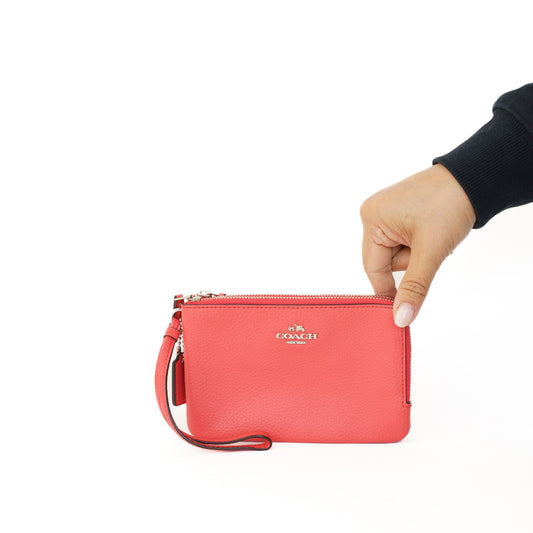Coach Wristlet Pouch in Coral Pink 290126B39