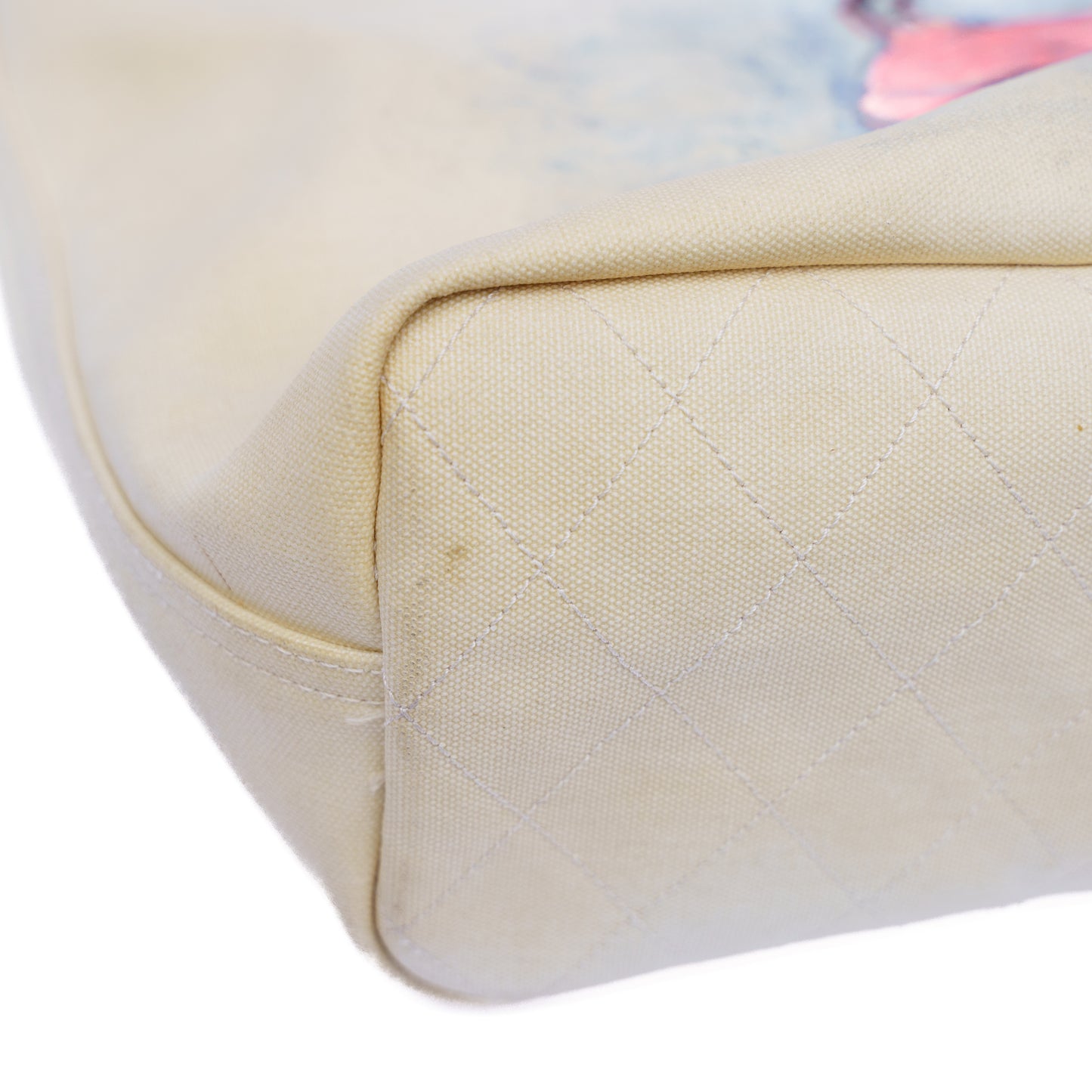 Chanel Karl Lagerfeld White Canvas Tote Bag