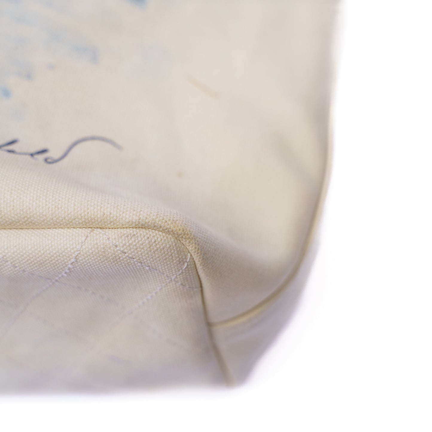 Chanel Karl Lagerfeld White Canvas Tote Bag