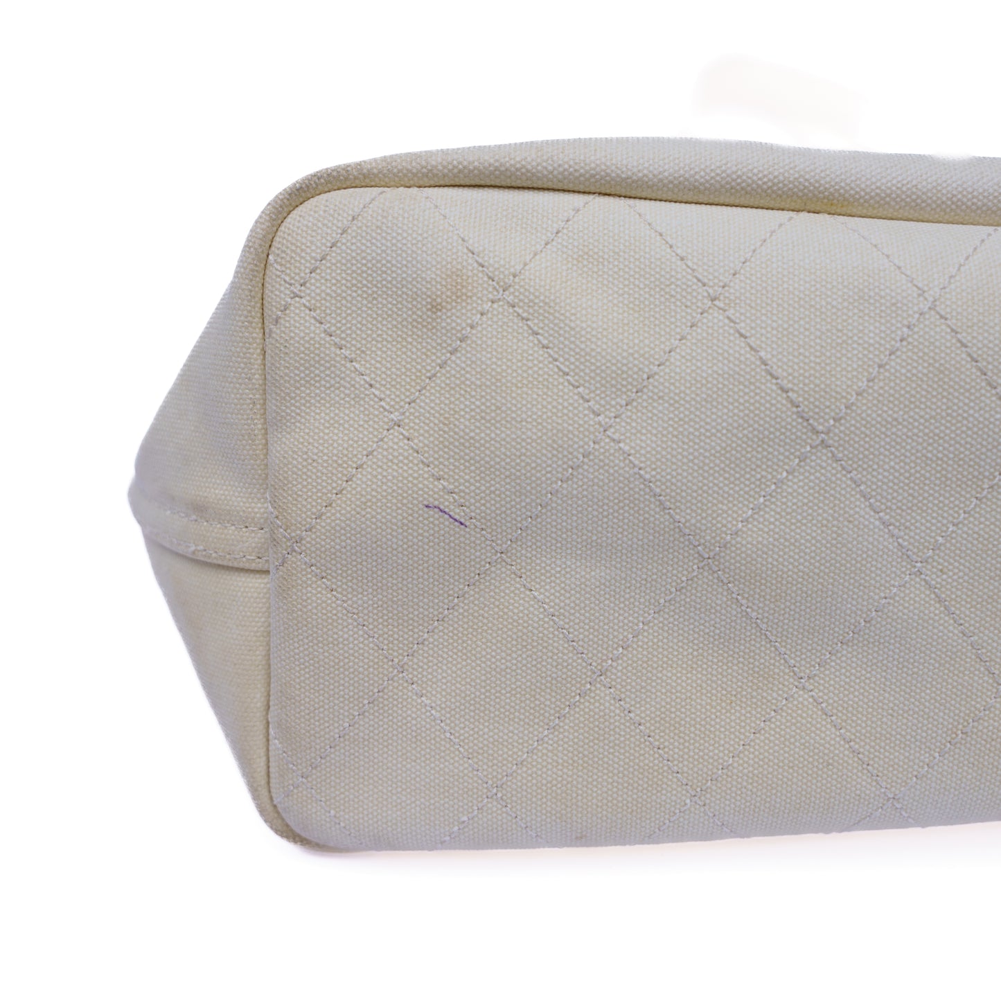 Chanel Karl Lagerfeld White Canvas Tote Bag