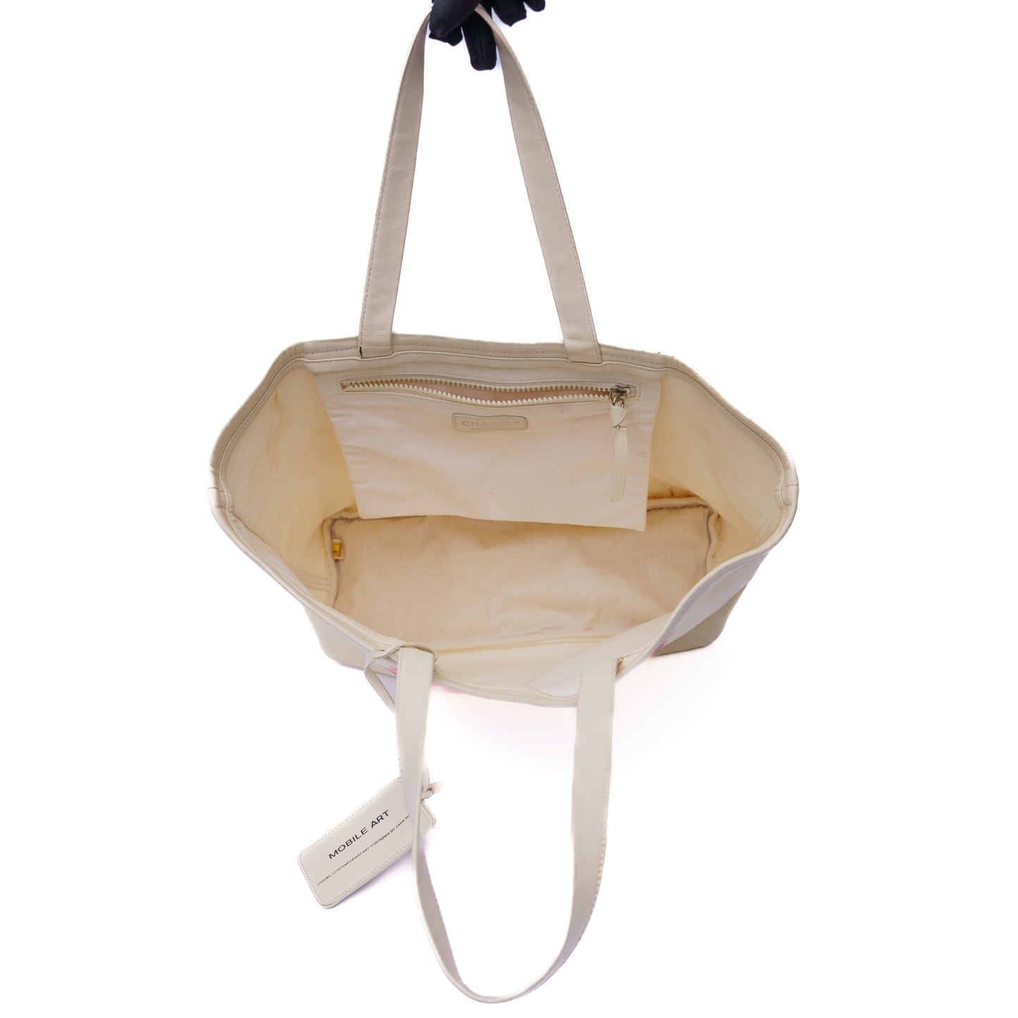 Chanel Karl Lagerfeld White Canvas Tote Bag