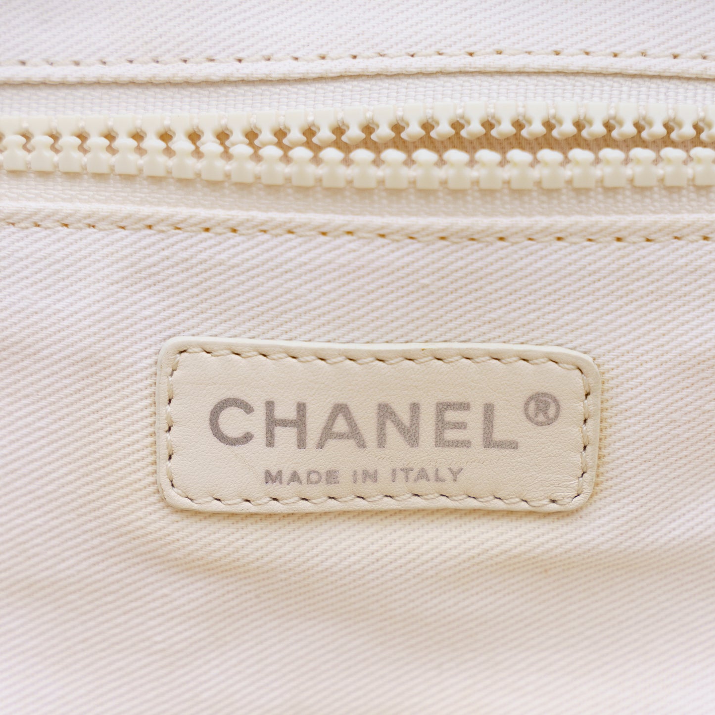 Chanel Karl Lagerfeld White Canvas Tote Bag