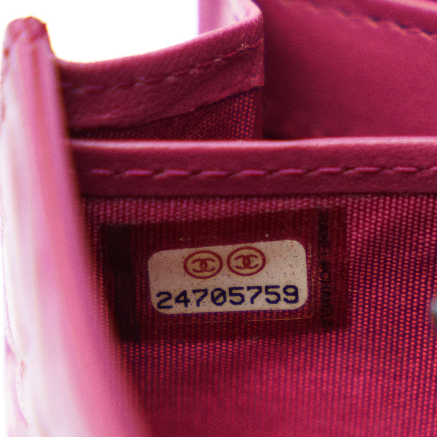 Chanel Pink Lambskin Camellia Flap Wallet Purse