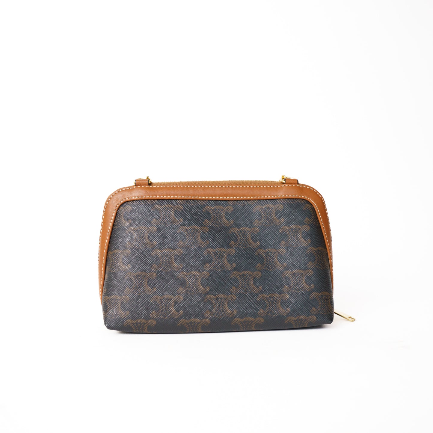 Celine Clutch on Chain in Triomphe Canvas and Lambskin Leather Bag 060125B17