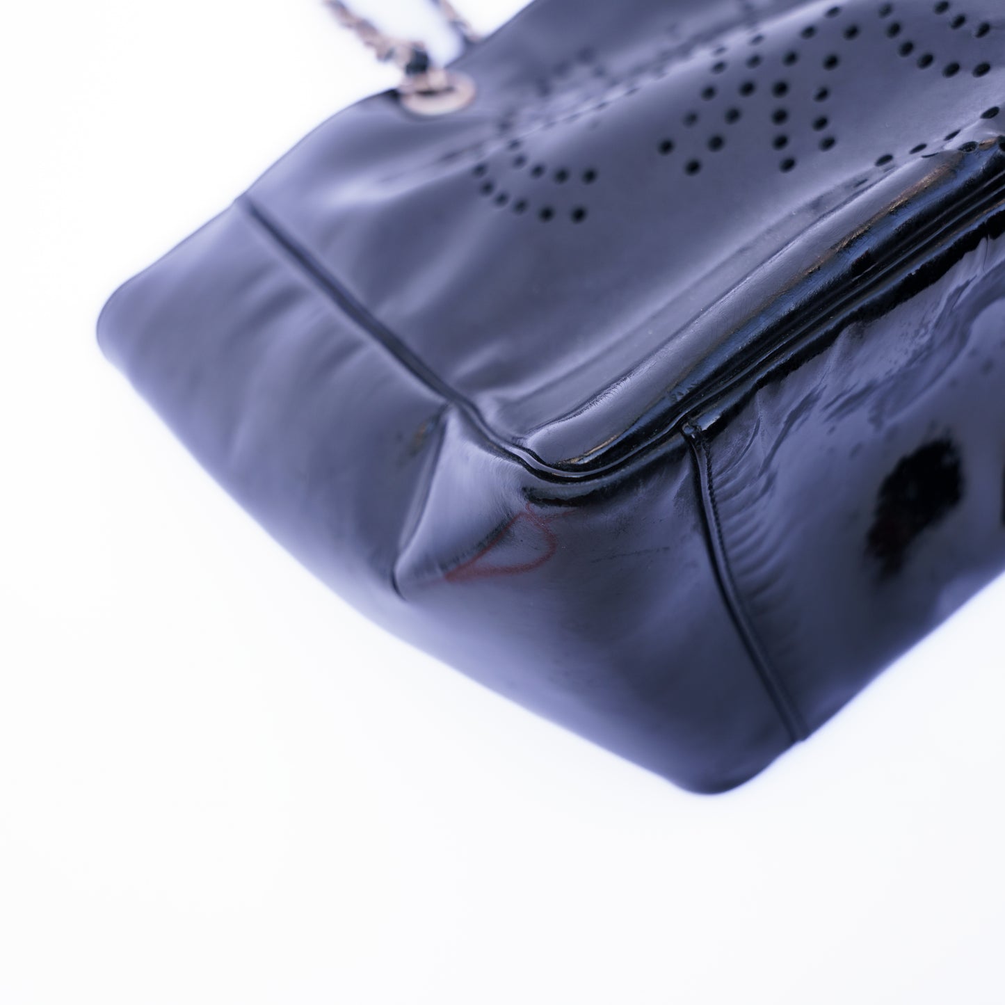 Chanel Small Black Patent Tote with Silver Hardware 261125B09