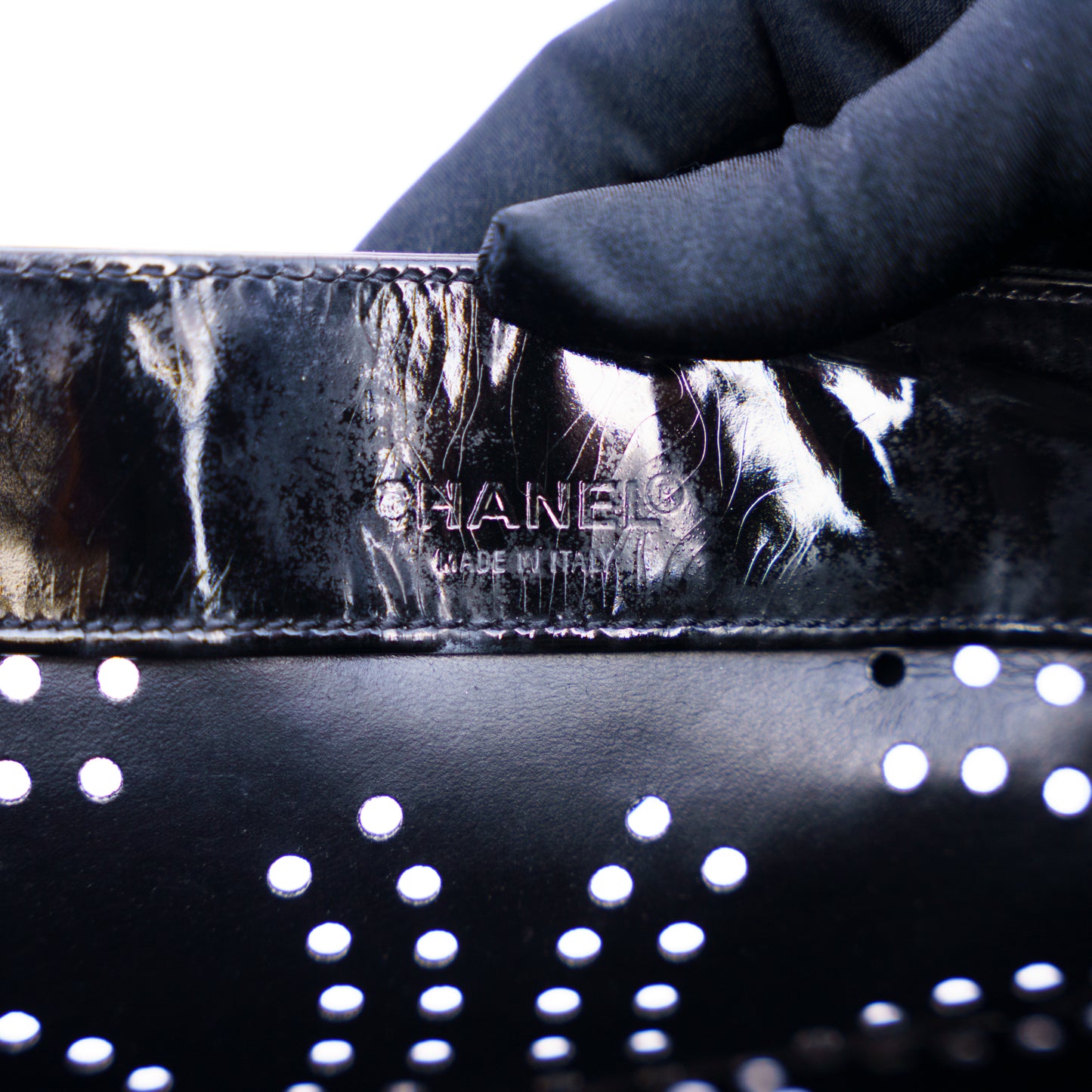 Chanel Small Black Patent Tote with Silver Hardware 261125B09