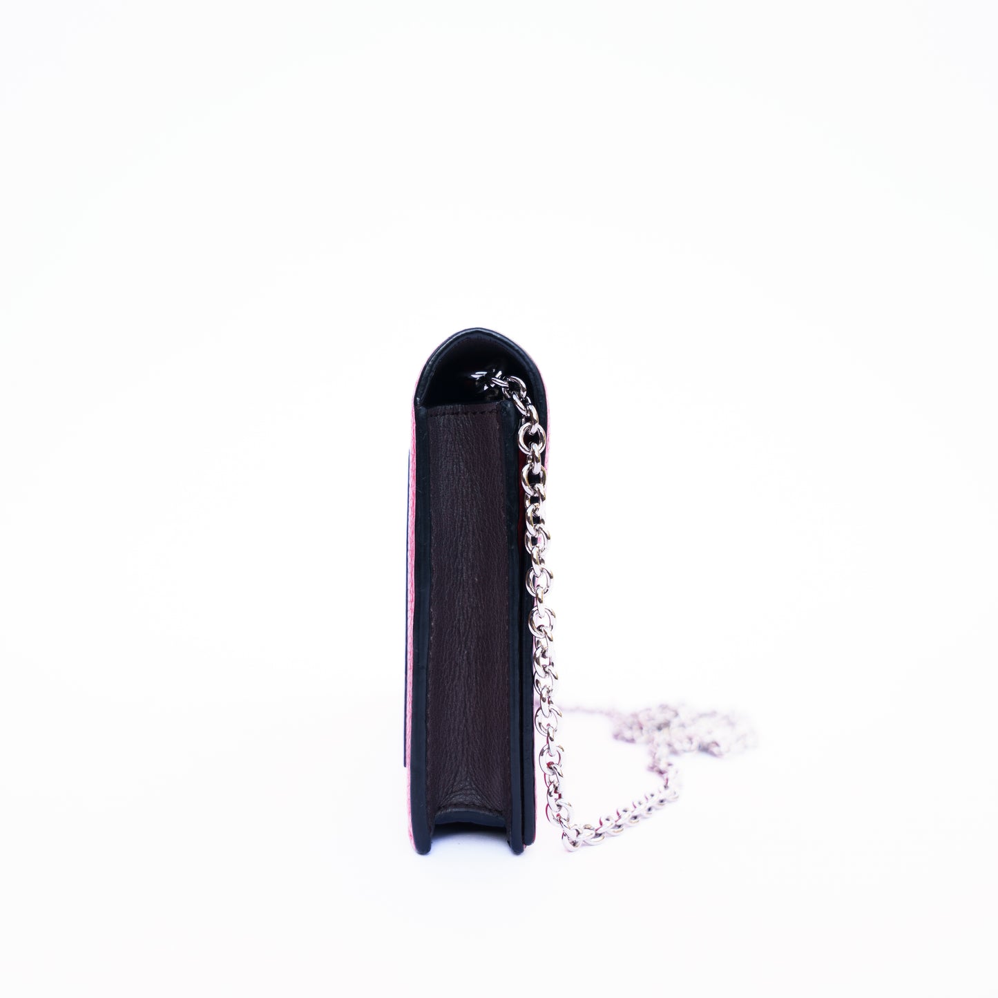Loewe Wallet on Chain in Red Leather with Silver hardware