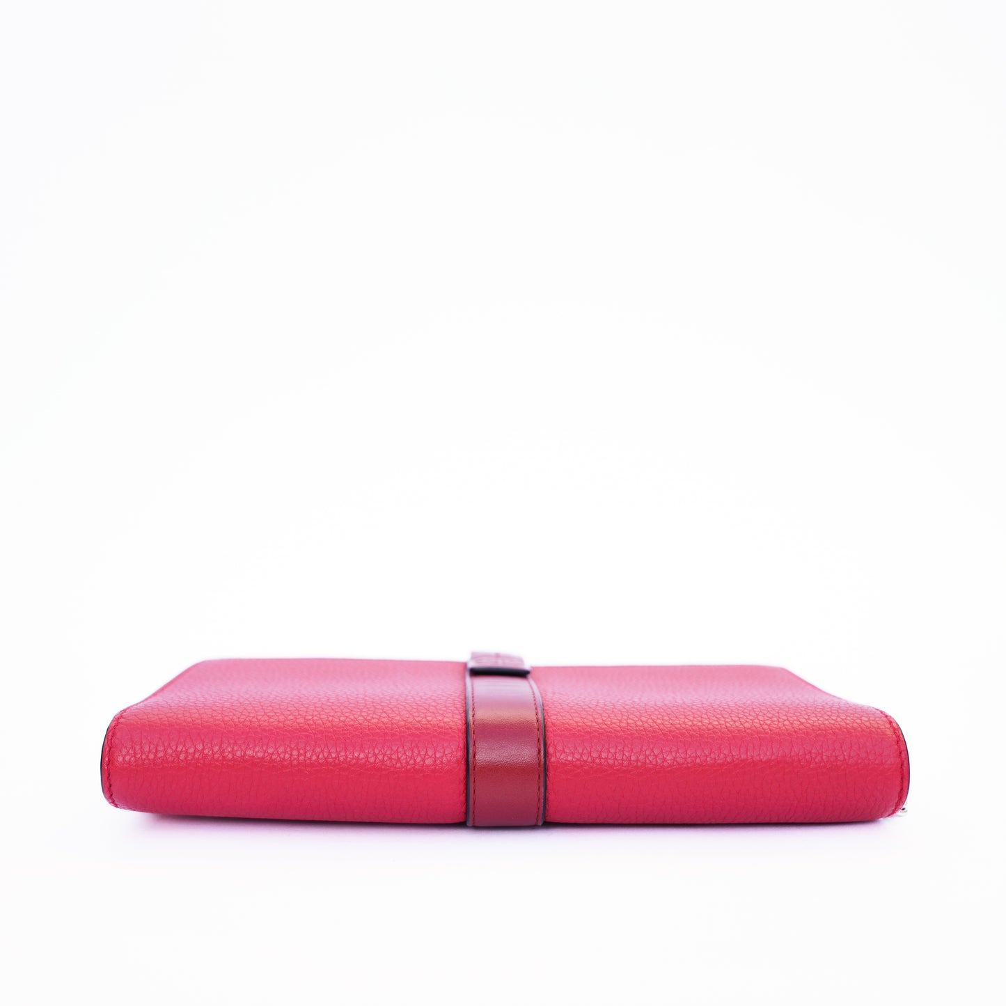 Loewe Wallet on Chain in Red Leather with Silver hardware
