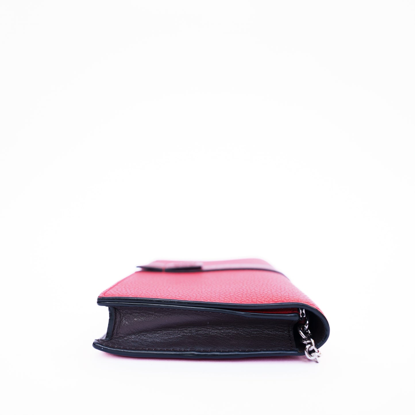 Loewe Wallet on Chain in Red Leather with Silver hardware