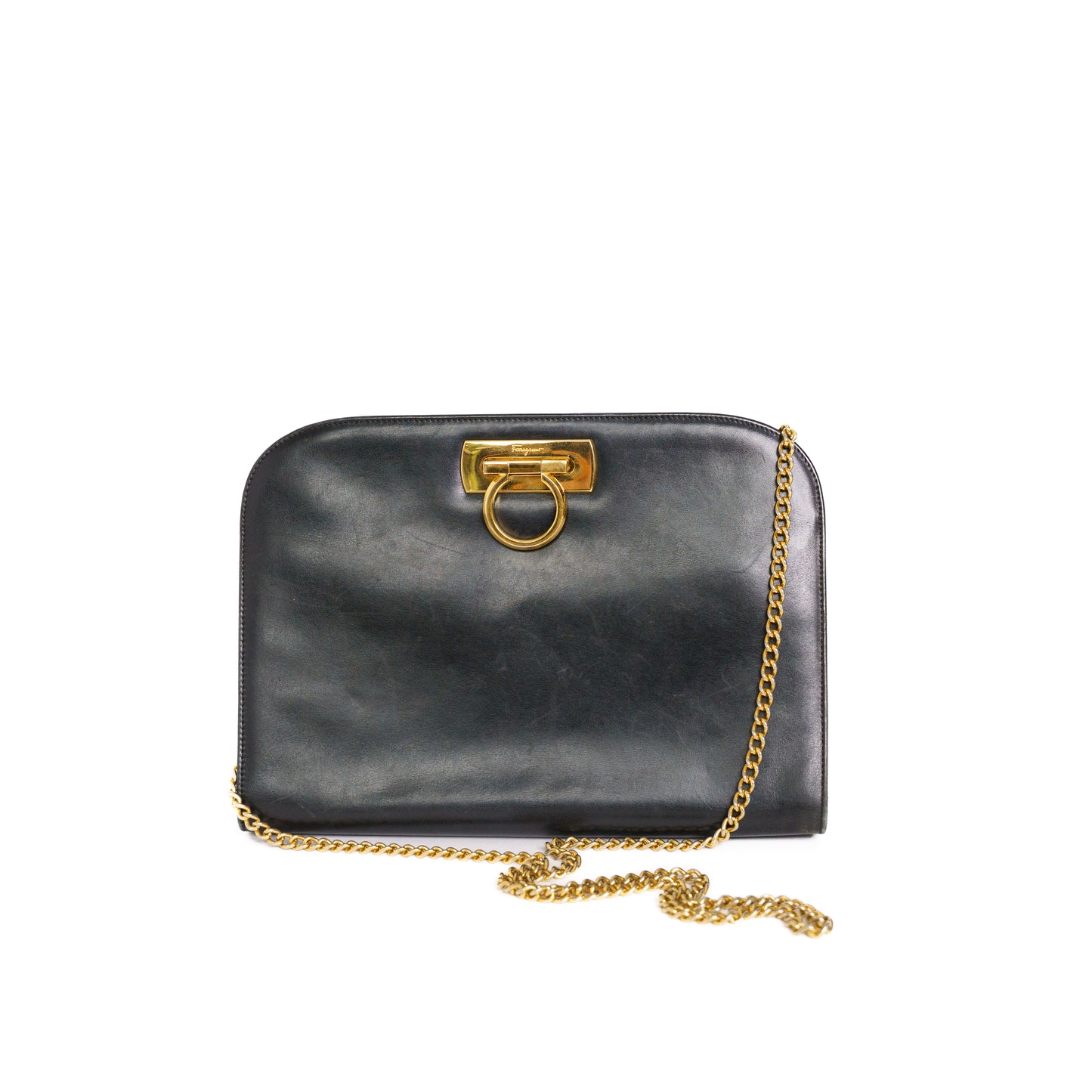 Salvatore Ferragamo Black Vintage Clutch