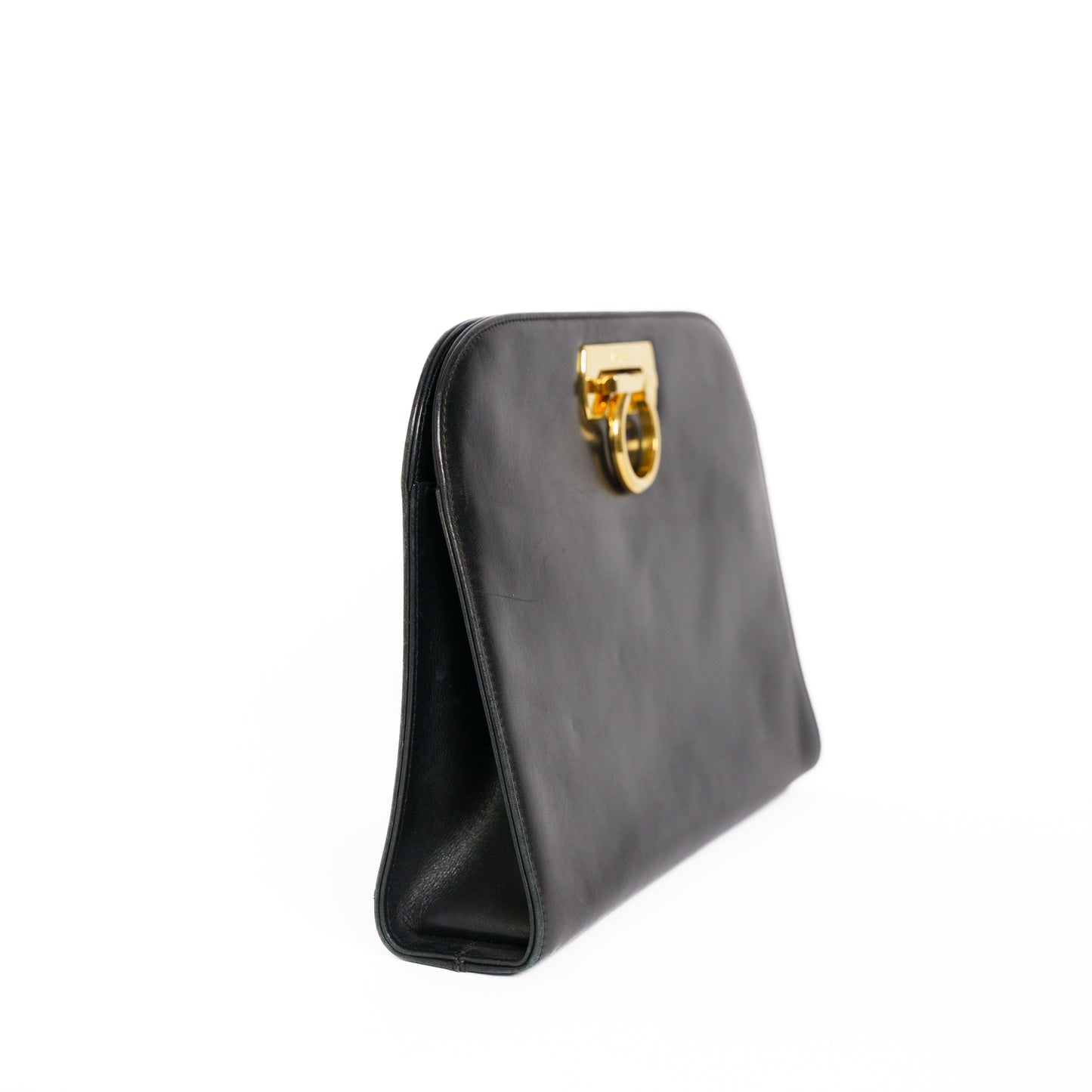 Salvatore Ferragamo Black Vintage Clutch