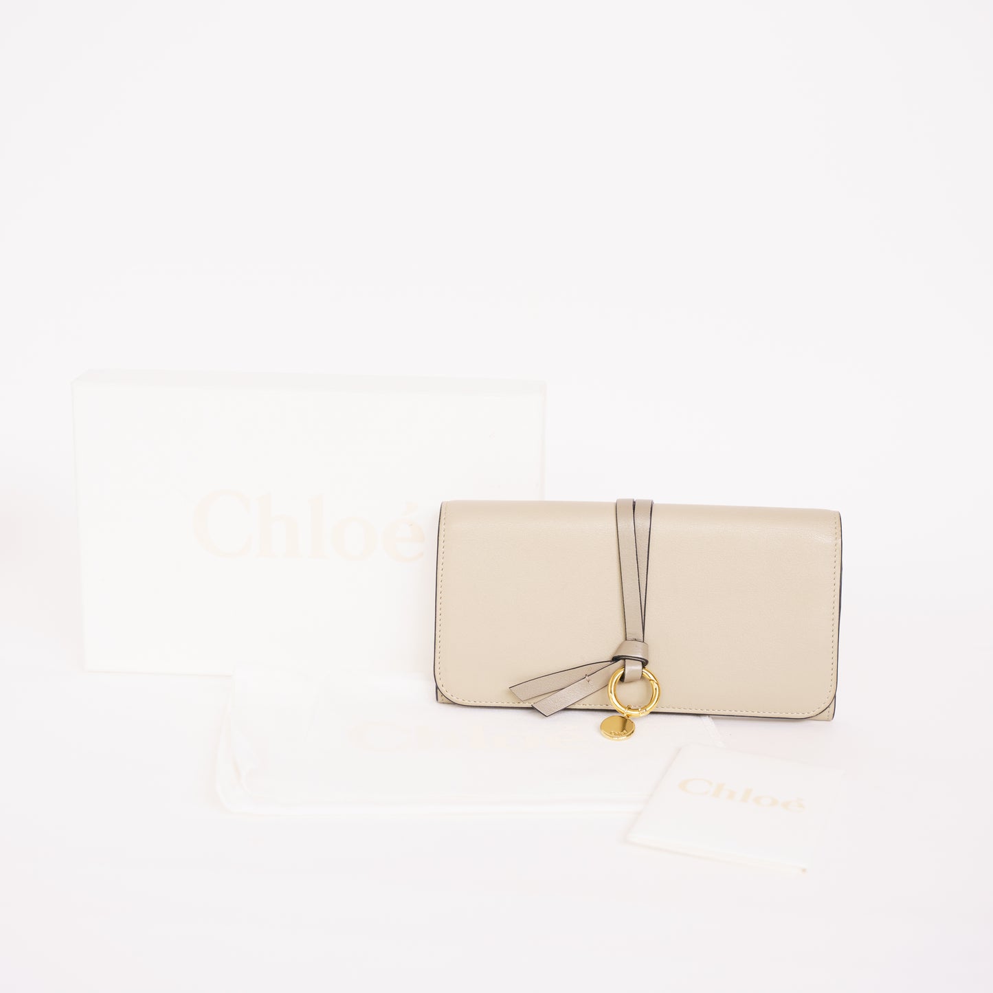 Chloe Alphabet Continental Wallet Purse with Flap Grained Leather 211124B210