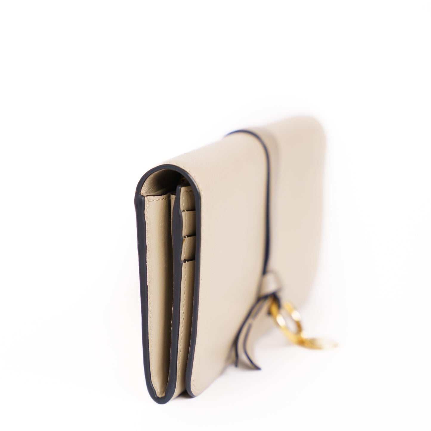 Chloe Alphabet Continental Wallet Purse with Flap Grained Leather 211124B210