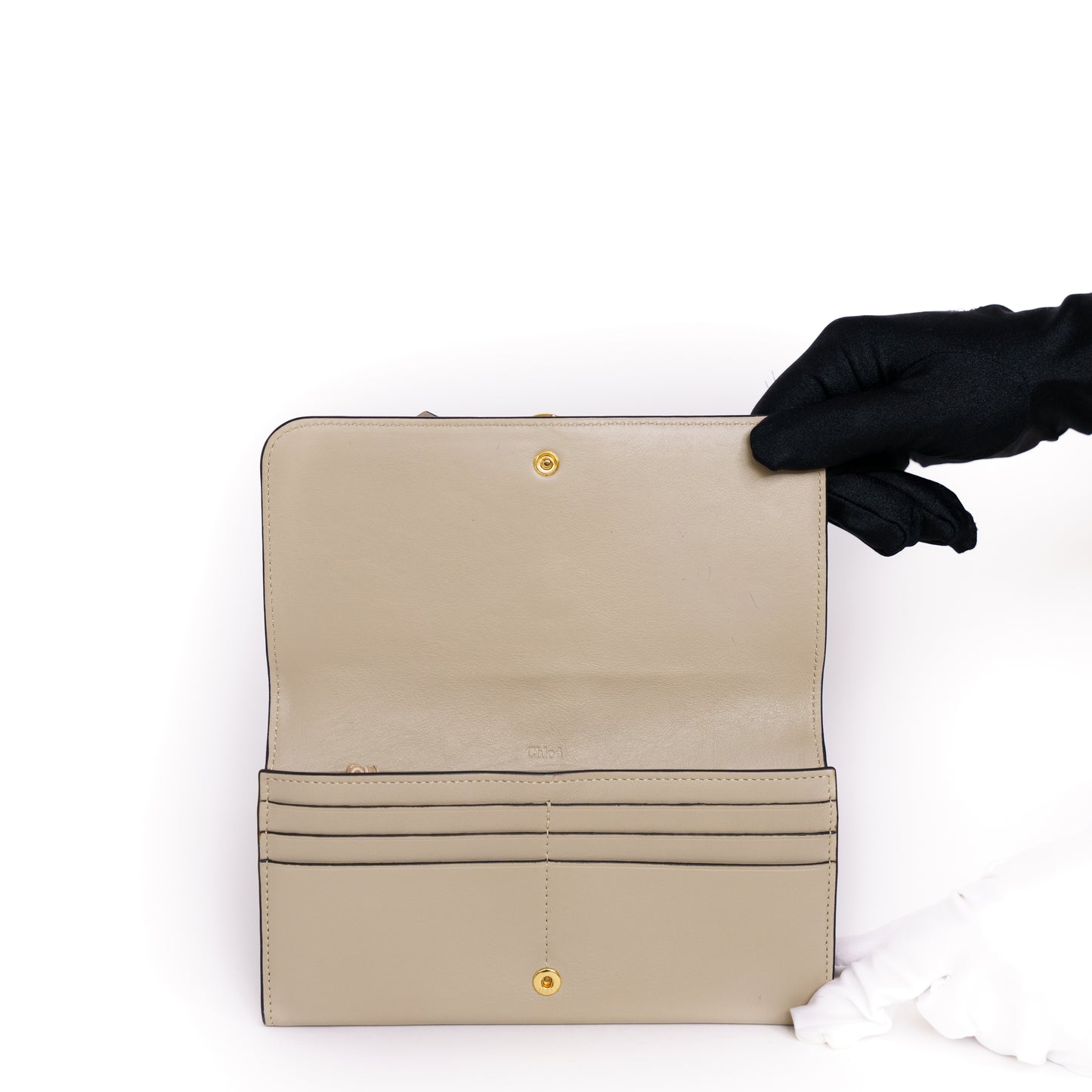 Chloe Alphabet Continental Wallet Purse with Flap Grained Leather 211124B210