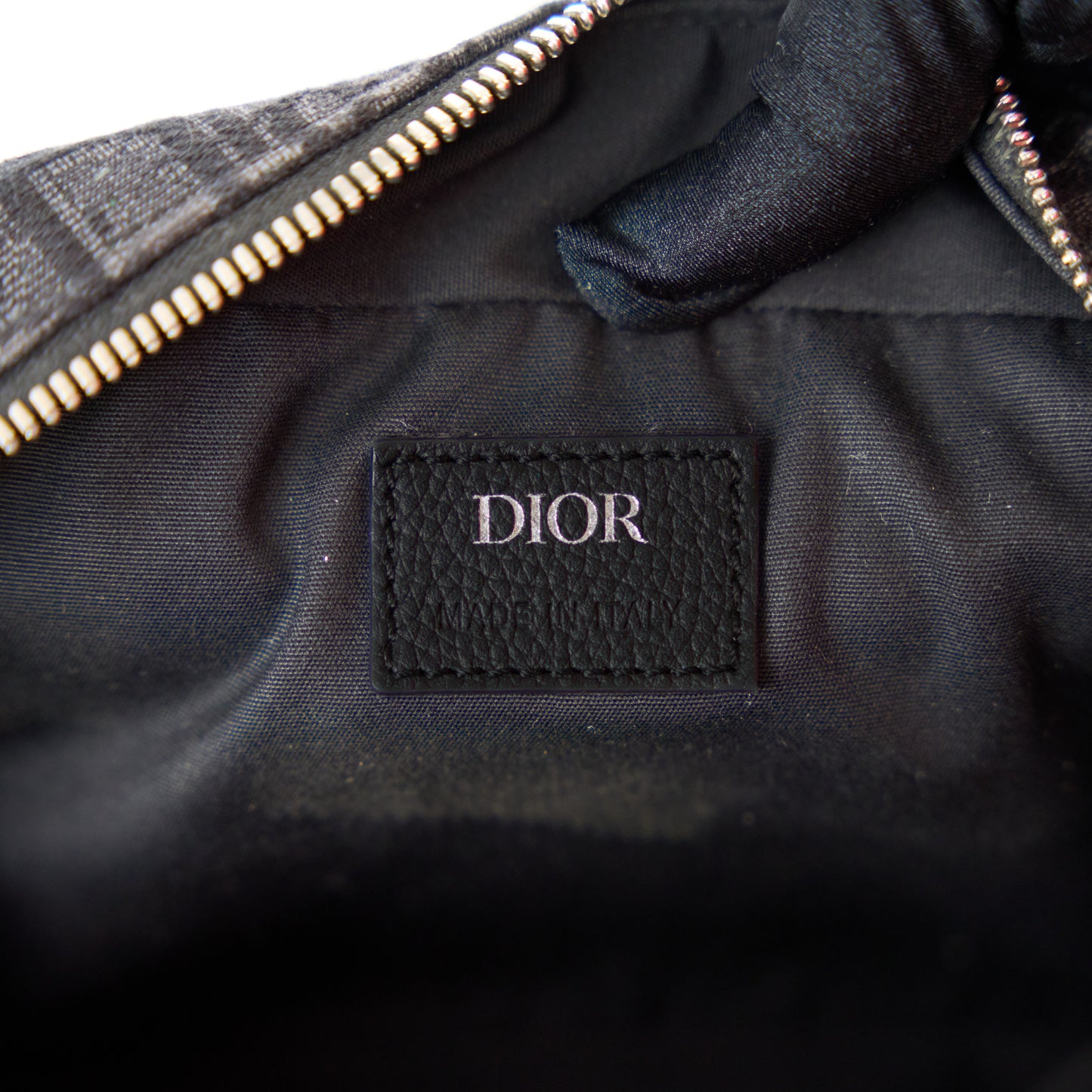 Christian Dior Black Oblique Jacquard Safari Bag with Strap