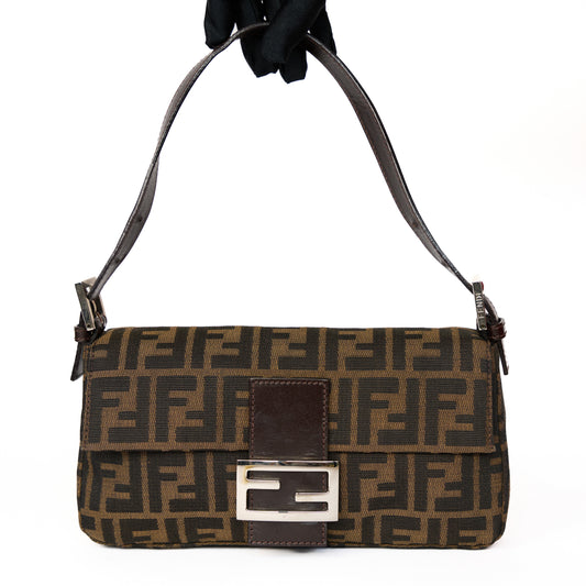 Fendi Brown Zucca Baguette Bag